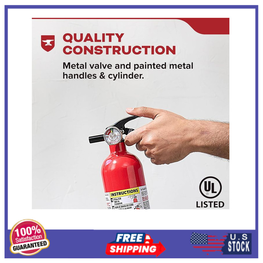 Kidde Fire Extinguisher, 1-A:10-B:C, Dry Chemical, 2-Pack, Red, Mounting Bracket