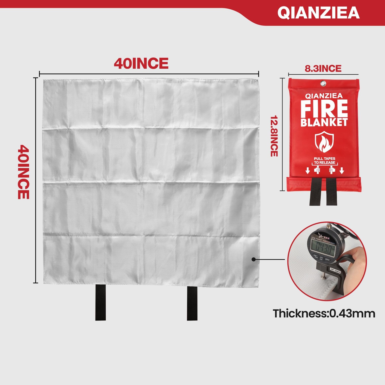 Fire Blanket,2 Pack,40″x40″ Fire Blankets Emergency for Home and Kitchen