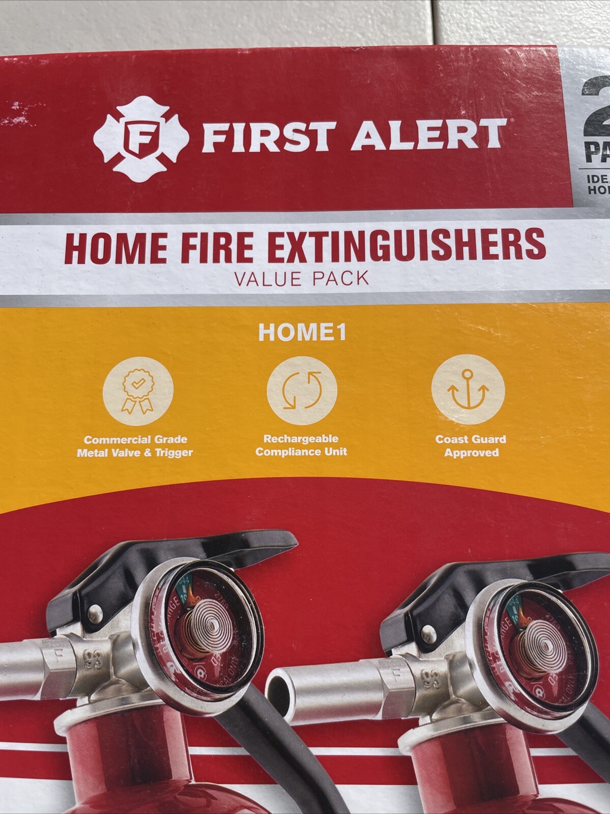 First Alert Home1 Fire Extinguishers 2 Pack – Commercial Quality. Refillable