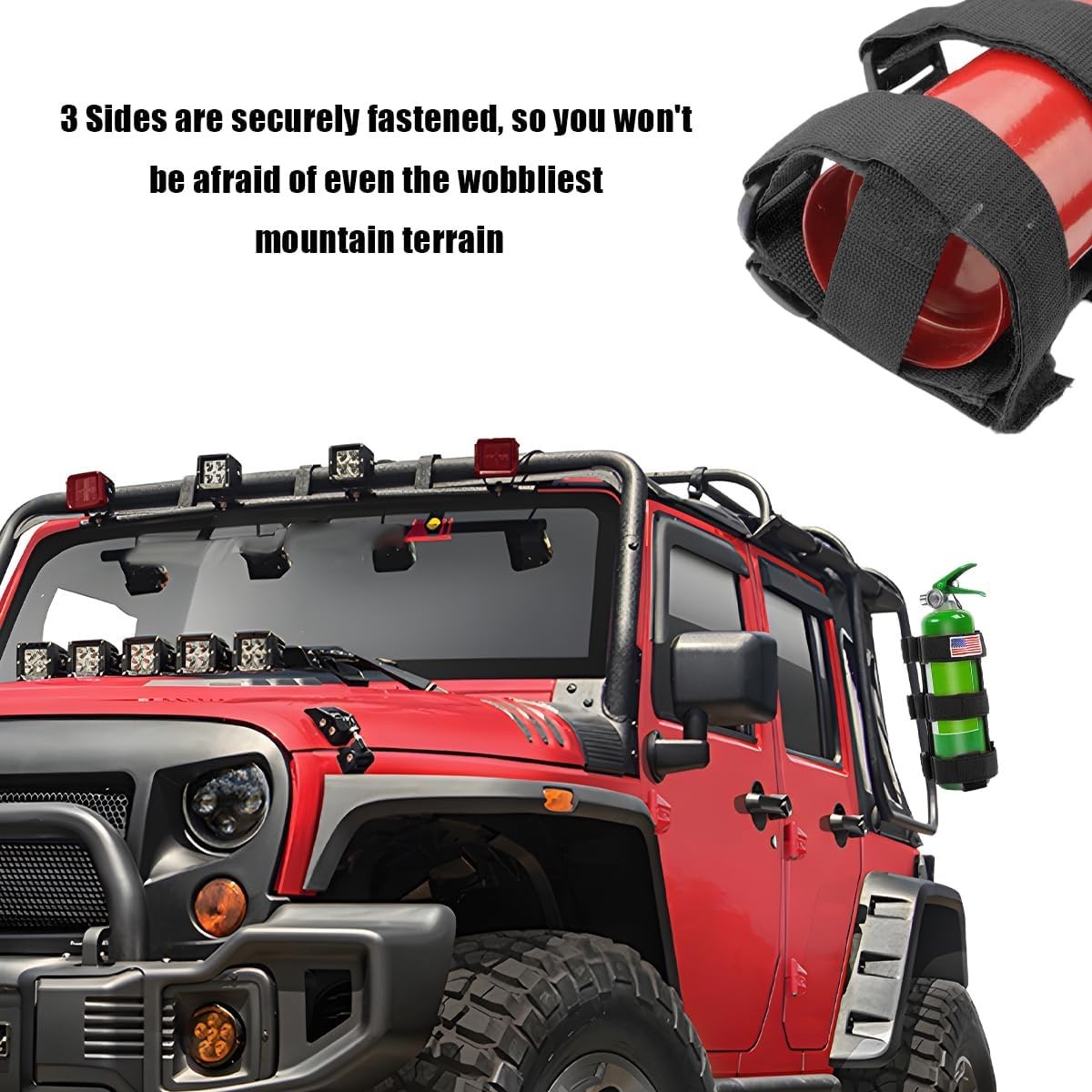 Fire Extinguisher Holder, Adjustable Roll Bar Extinguisher Fixed Belt with F…