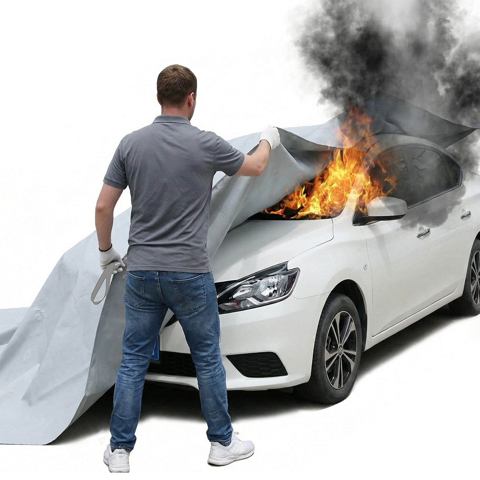 Large Car Fire Blanket, Emergency Fireproof Blankets, Fire Extinguisher Blanket