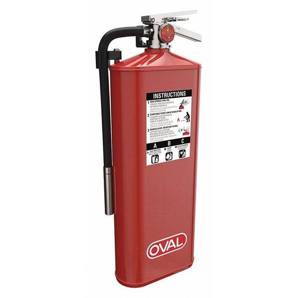 Oval Fire Extinguisher, 10 lb Capacity, Class ABC , UL Rating4A:80B:C 10HABC