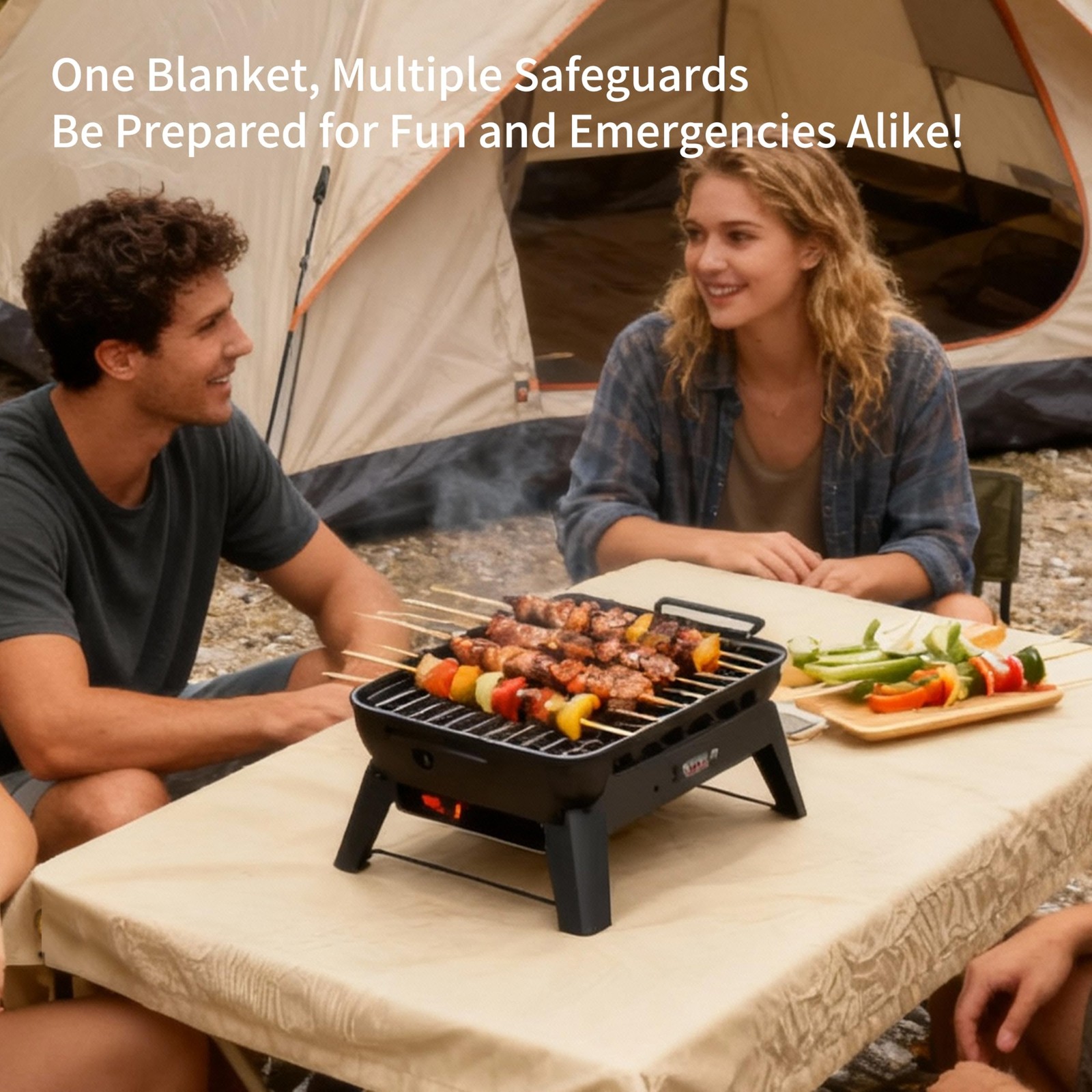 Fireproof Camping Blanket – Heat-Resistant Fiberglass Mat for Outdoor Cooking…