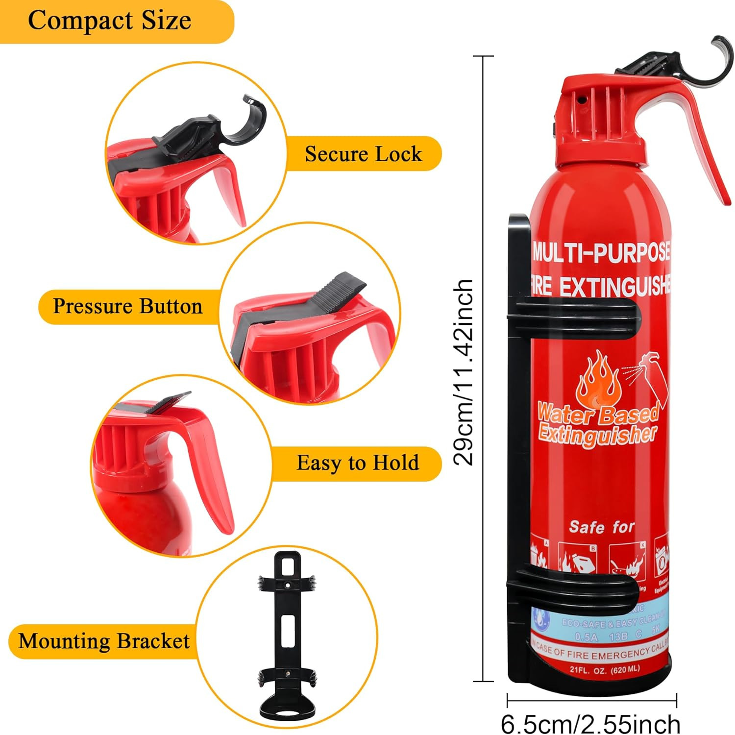 Fire Extinguisher for Home with Mount, 6 Pack Upgraded 8-In-1 Portable Fire Exti