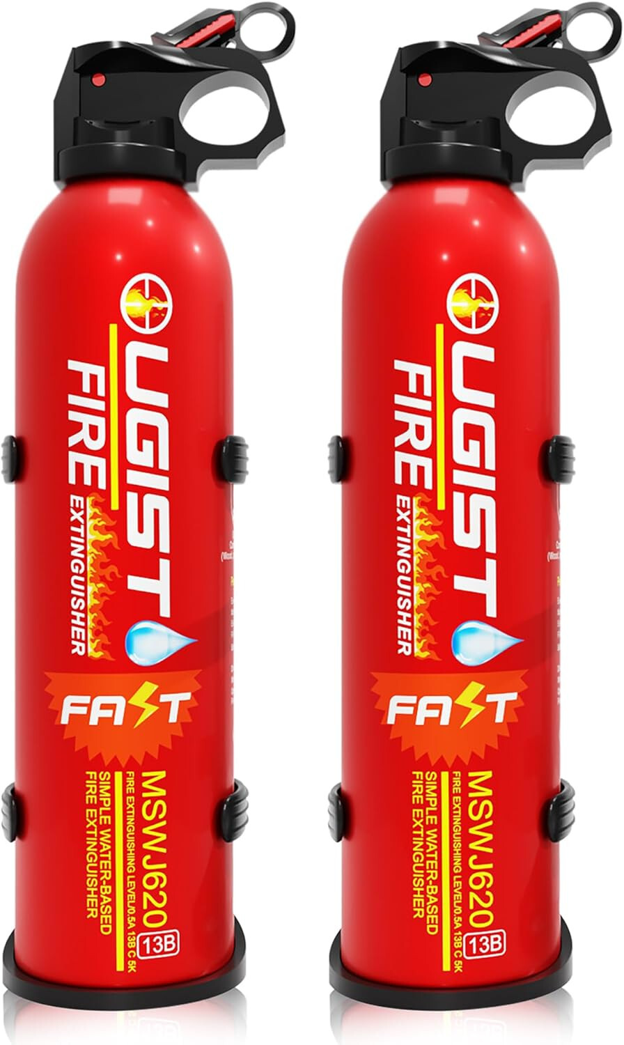 2 Pack Car Fire Extinguisher with Bracket 620ml, 4 in 1 Fire Extinguishers