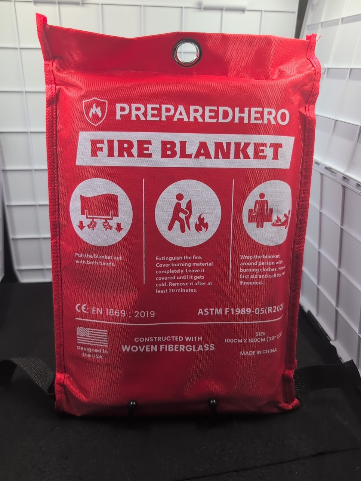 Prepared Hero Fire Blanket 39″×39″ Fiberglass Home Emergency Safety Blanket New