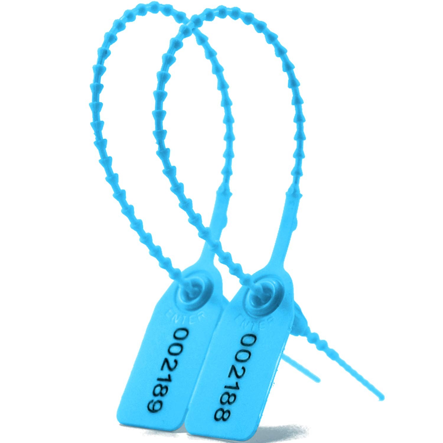 200PCS Light Blue Plastic Tamper Seals, Numberd Zip Ties for Fire Extinguishe…