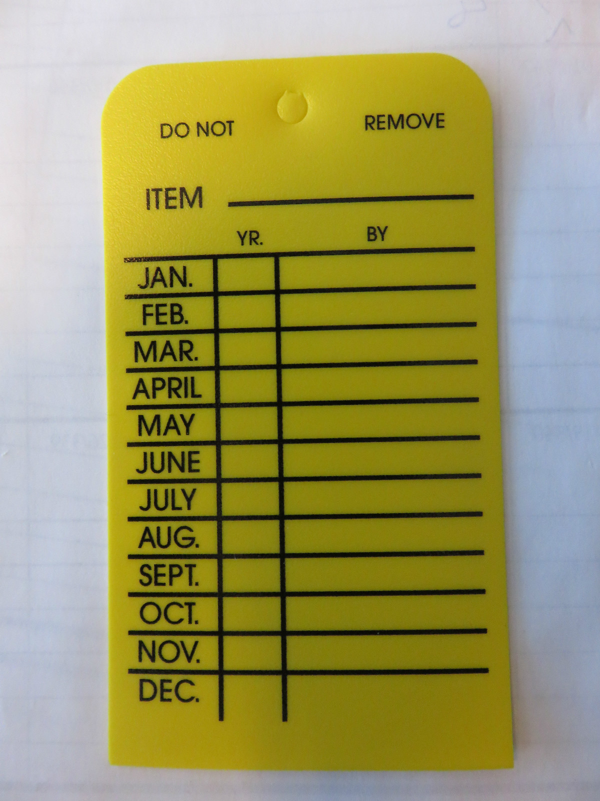 50-4 1/4″ x 2 1/2″ MONTHLY INSPECTION TAGS Fire Extinguisher INDOOR/OUTDOOR USE
