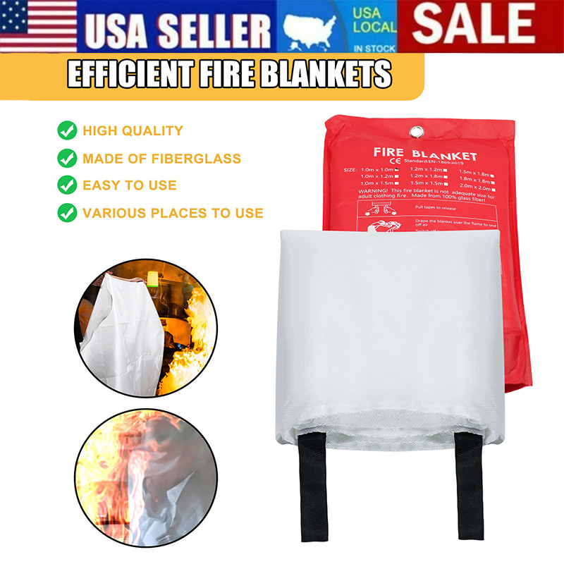 39”x39” Large Retardant Blankets Fire Blanket Fiberglass Prepared Emergency US