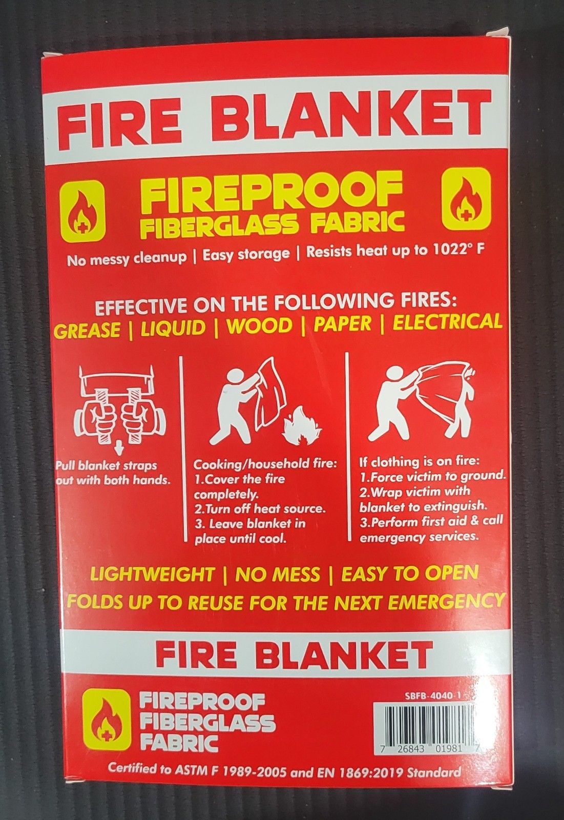 Silverback 40″ X 40″ Fireproof Fiberglass Fire Blanket