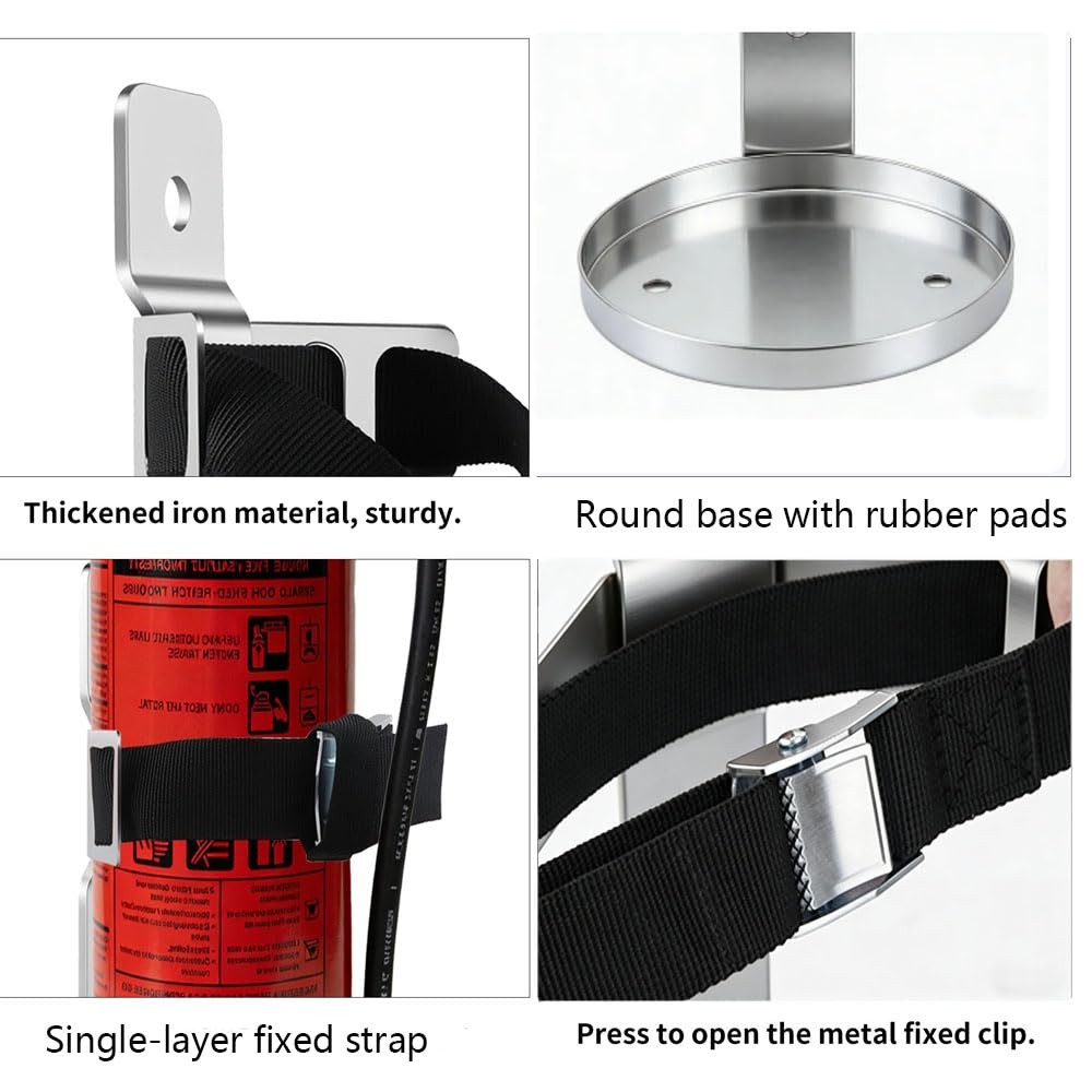 2 PCS Fire Extinguisher Mount Wall Bracket Compatible 2.5 Lb Stainless Steel