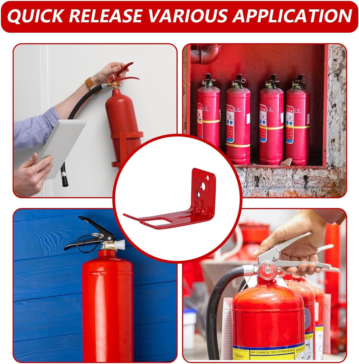 4 Pack Fire Extinguisher Mounting Brackets 5-10lbs