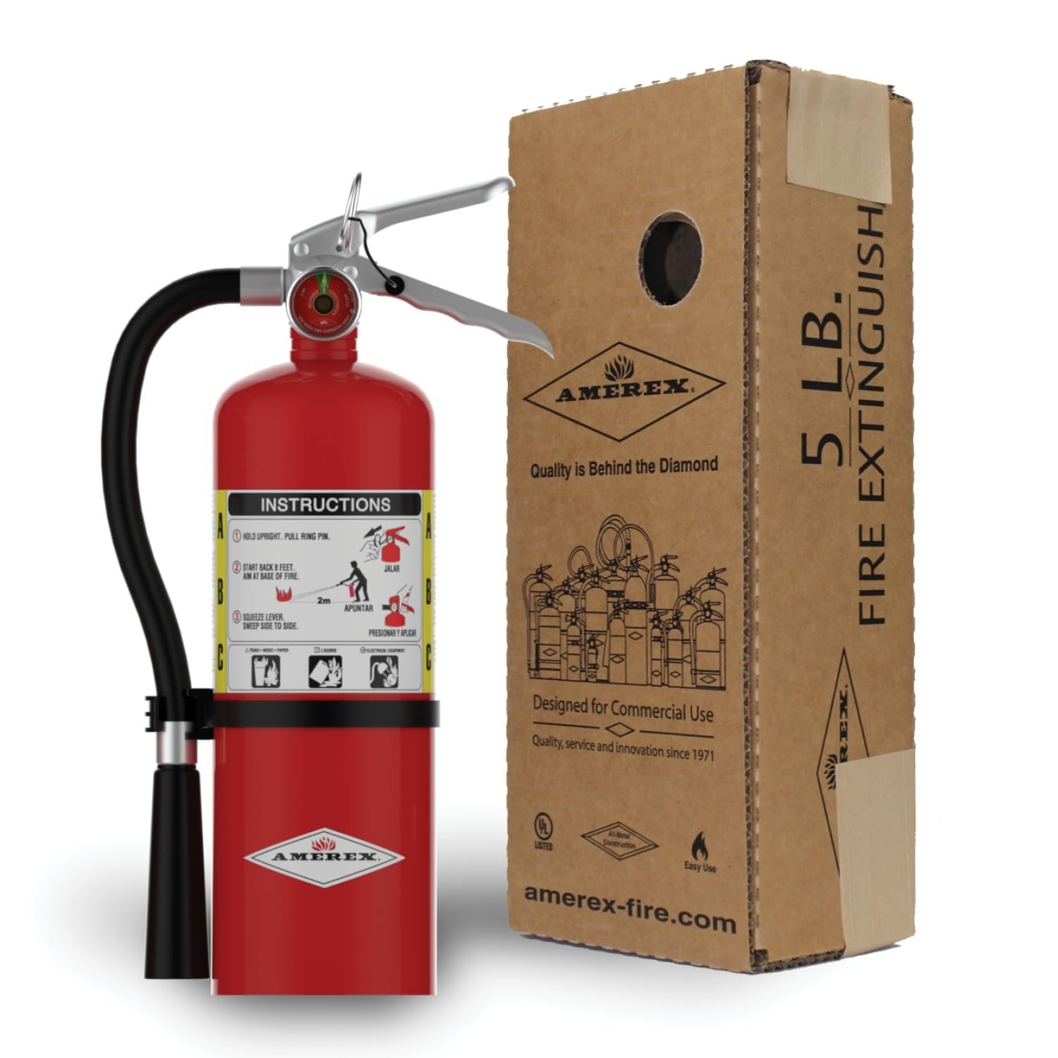 5 lb Dry Chemical Fire Extinguisher – ABC Class Safety Equipment, Portable Fire