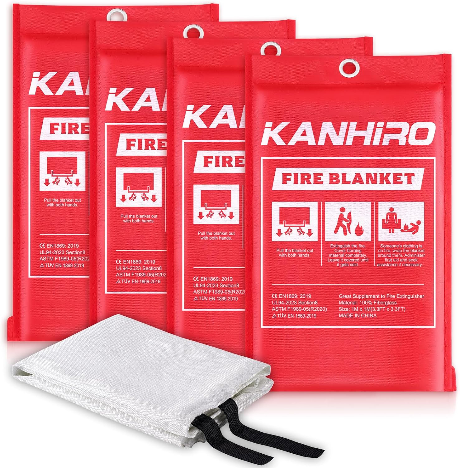 Emergency Fire Blanket for Home Kitchen – Fiberglass Fire Suppression Blanket G