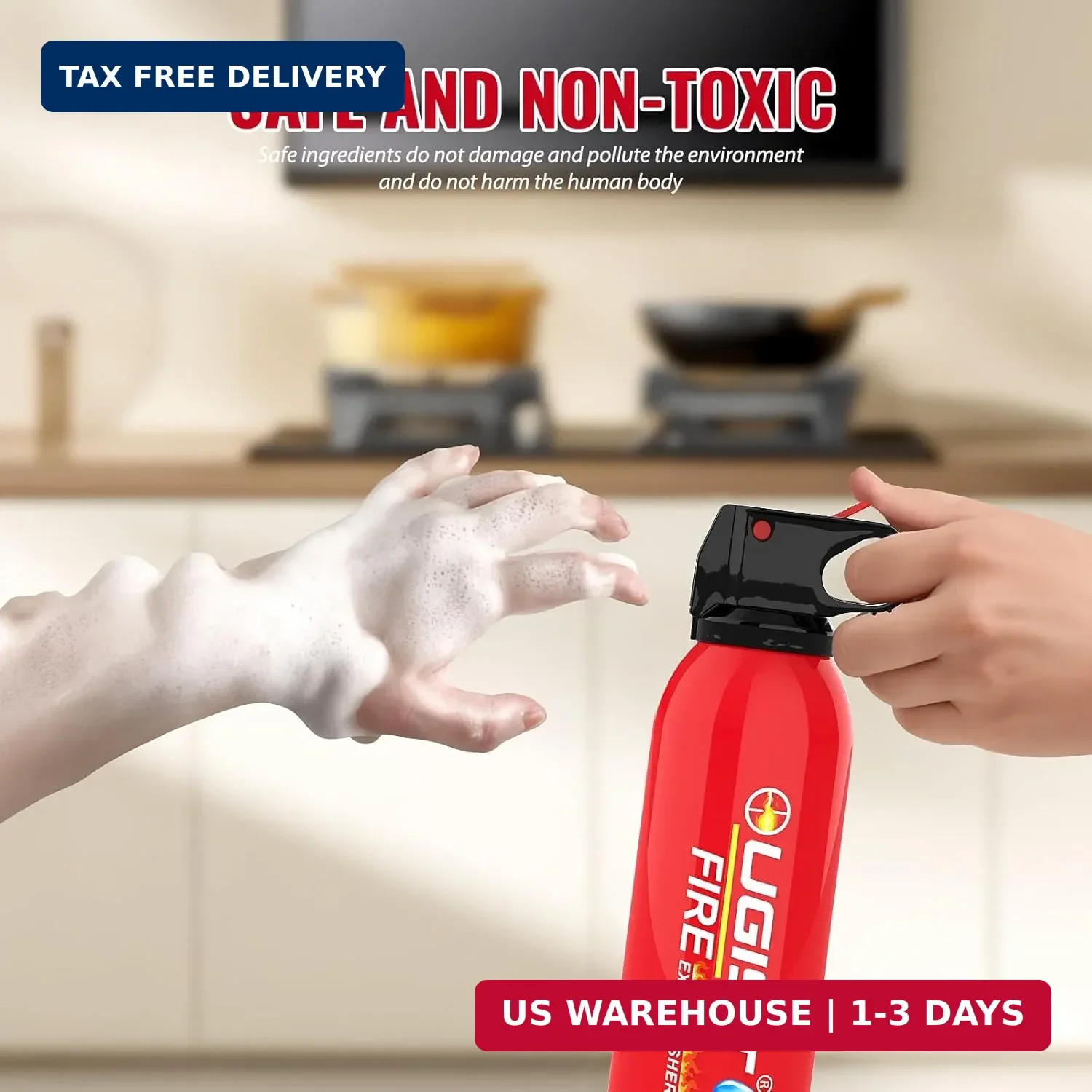 Ougist Small Portable Fire Extinguisher for Home and Car, 21oz Each, 1-Pack, Wat