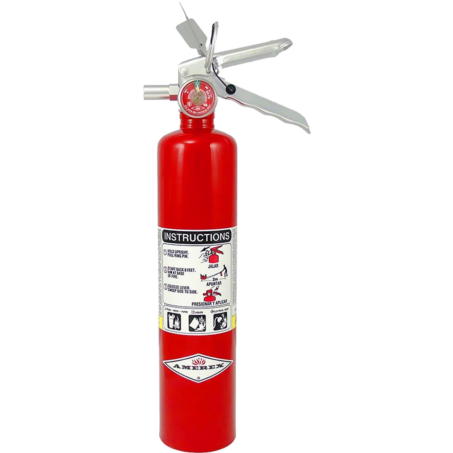 Amerex B417T, 2.5lb ABC Dry Chemical Extinguisher, Aluminum Valve, Bracket