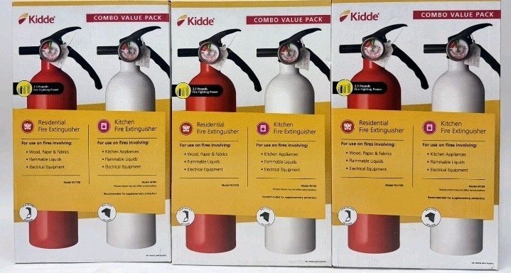 New Kidde 3x (2-Pack) 1-A:10-B:C Recreation And 10-B:C Kitchen Fire Extinguisher