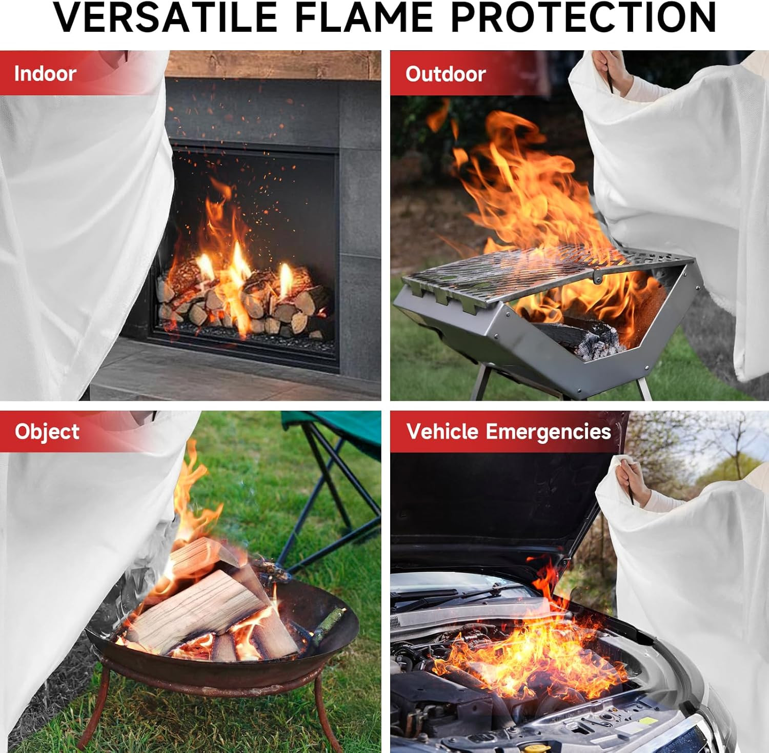 Fire Blanket Emergency for Home Kitchen – 40″X40″ Fireproof Safety Protection Fi