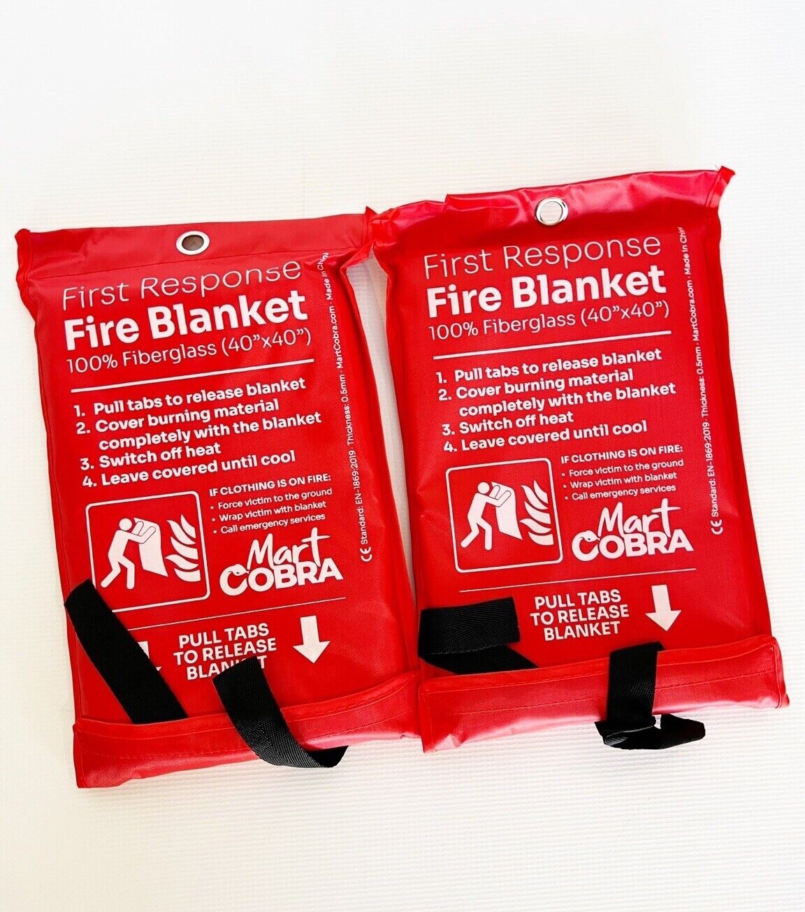 Mart Cobra Emergency Fire Blanket for Home Kitchen Camping Easy to Carry 40”x40”