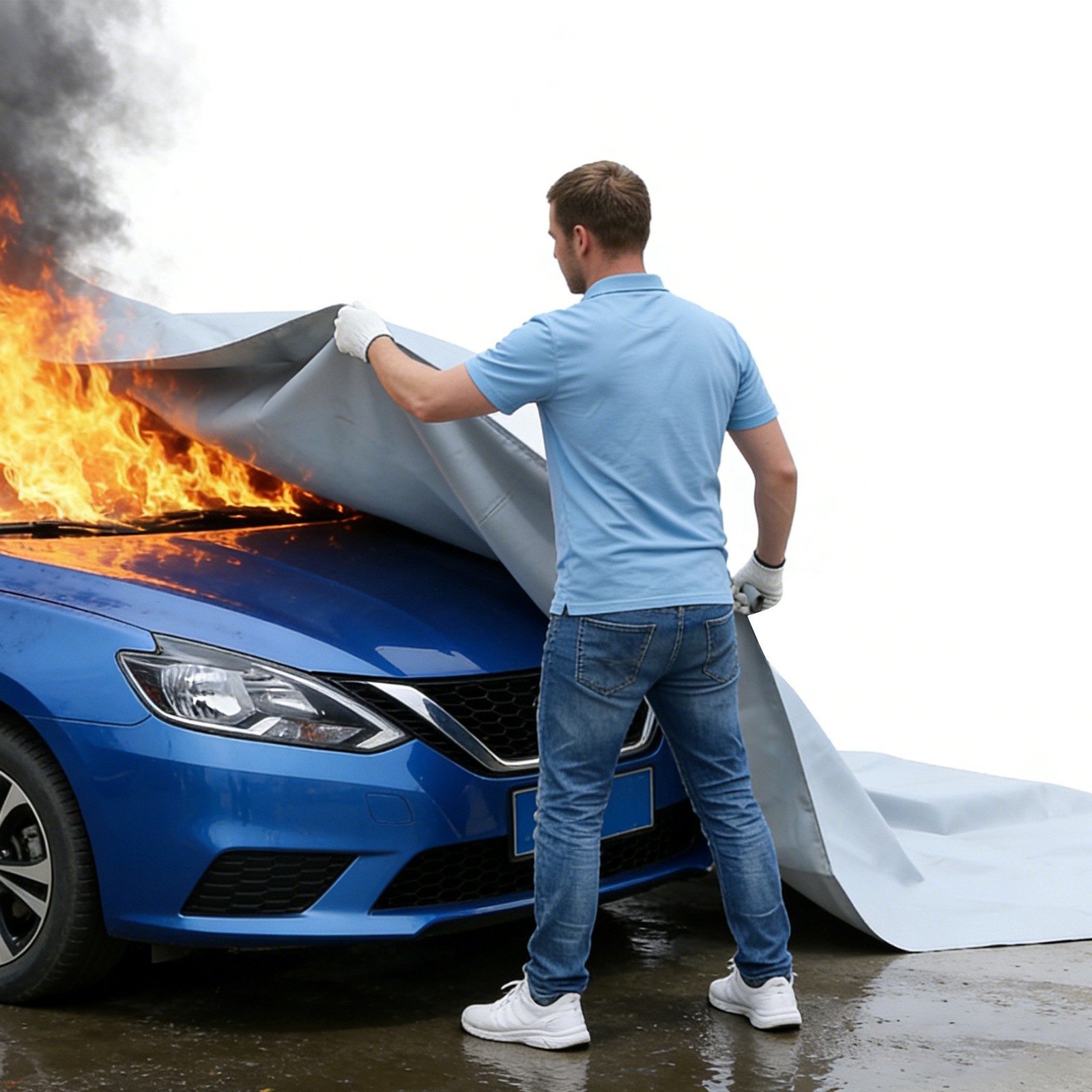 Large Car Fire Blanket, Emergency Fireproof Blankets, Fire Extinguisher Blanket
