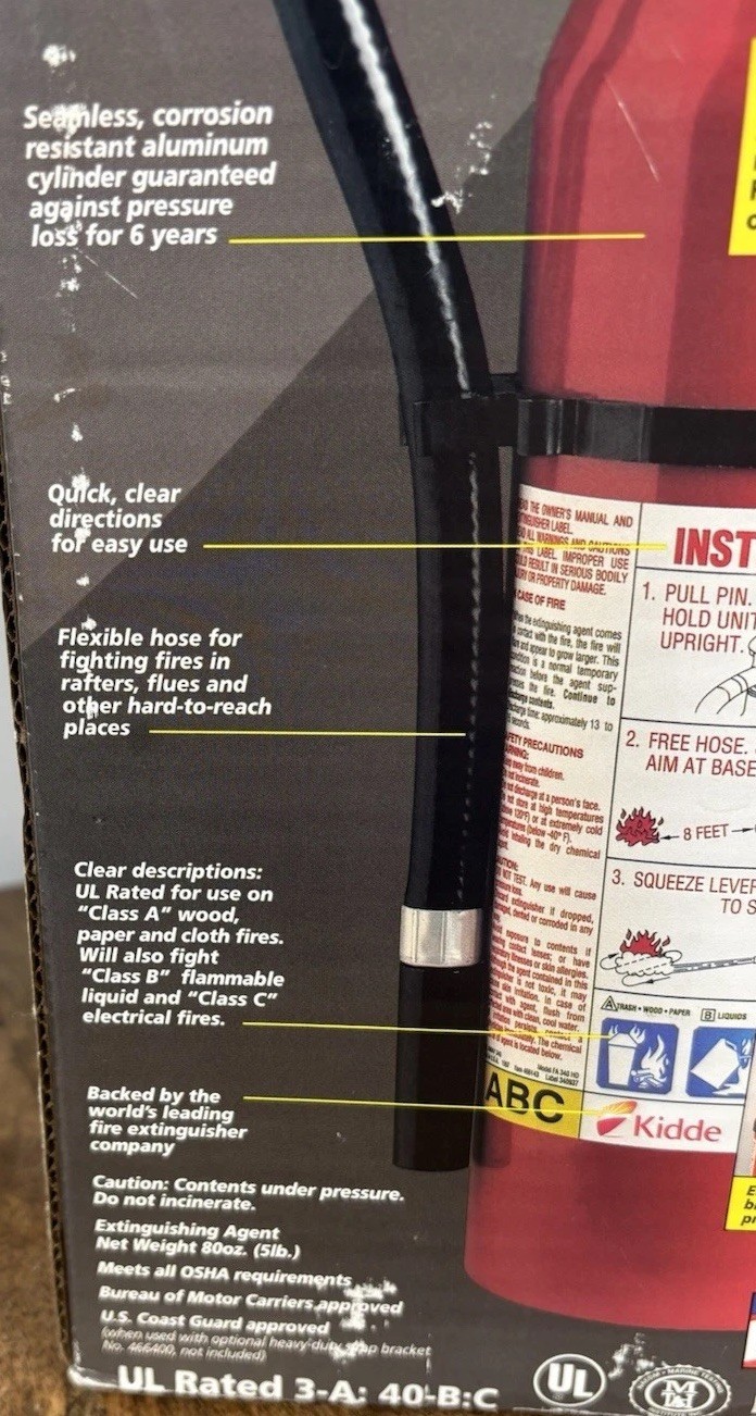 Kidde Fire Extinguisher Unsealed
