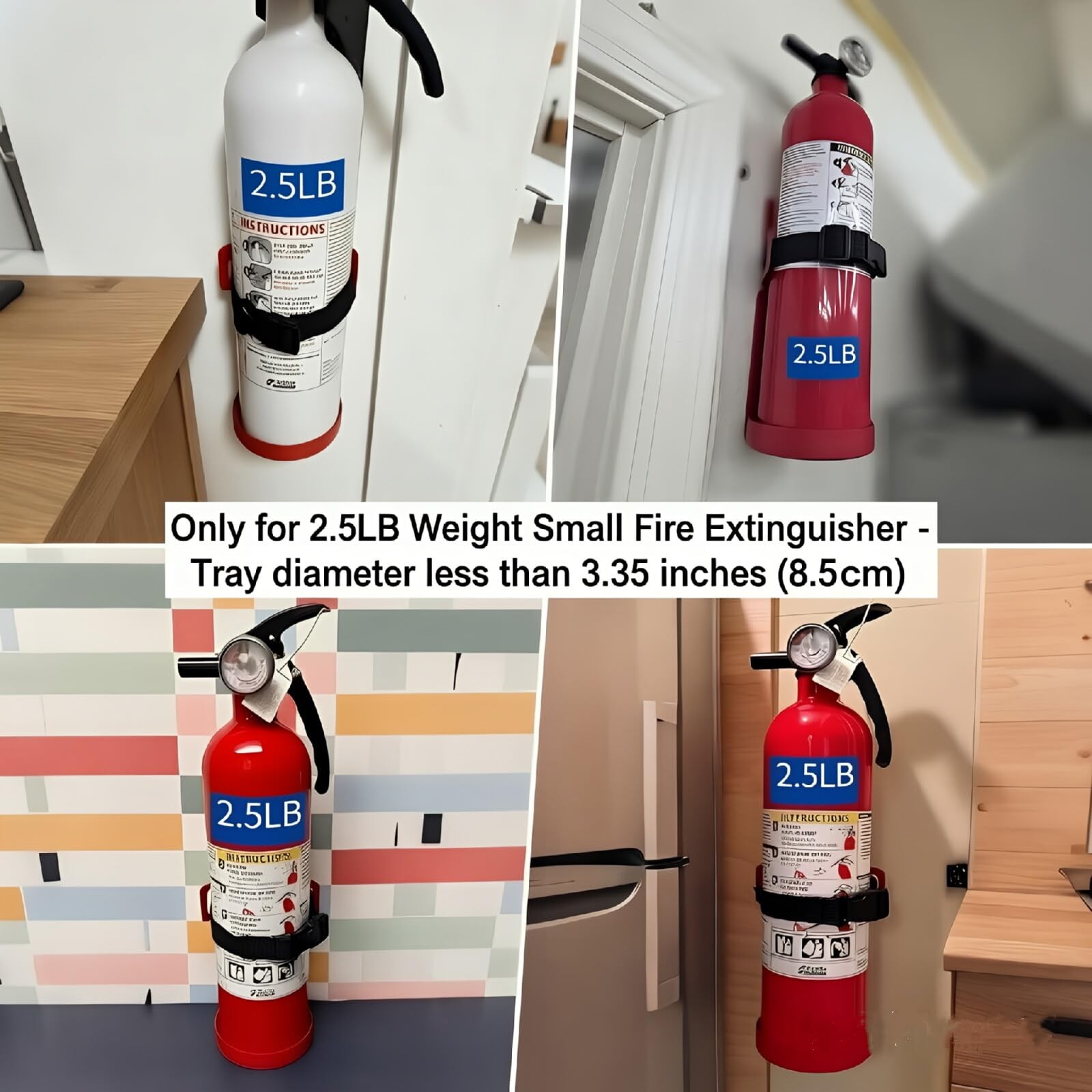 Fire Extinguisher Mount Bracket Wall Hook Holder Hanger for 2.5 LBS Home
