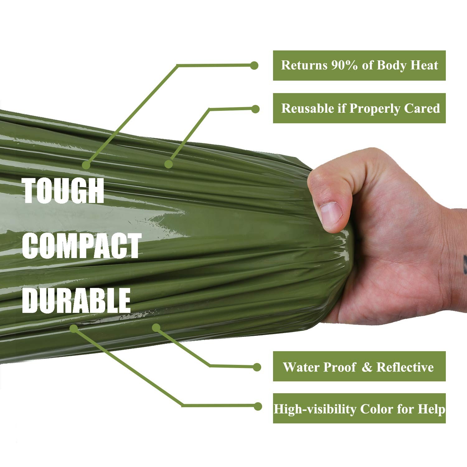 Emergency Sleeping Bag Survival Bivy Sack Use as Emergency Blanket Lightweight