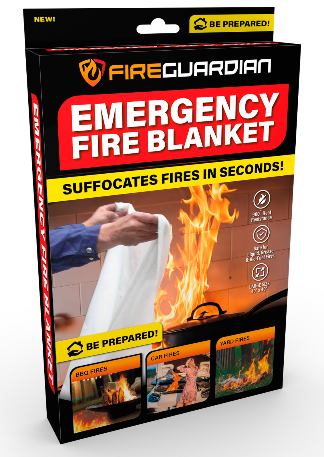 Fire Guardian 40″ x 40″ Emergency Blanket, 900°F Heat Resistance – ASOTV
