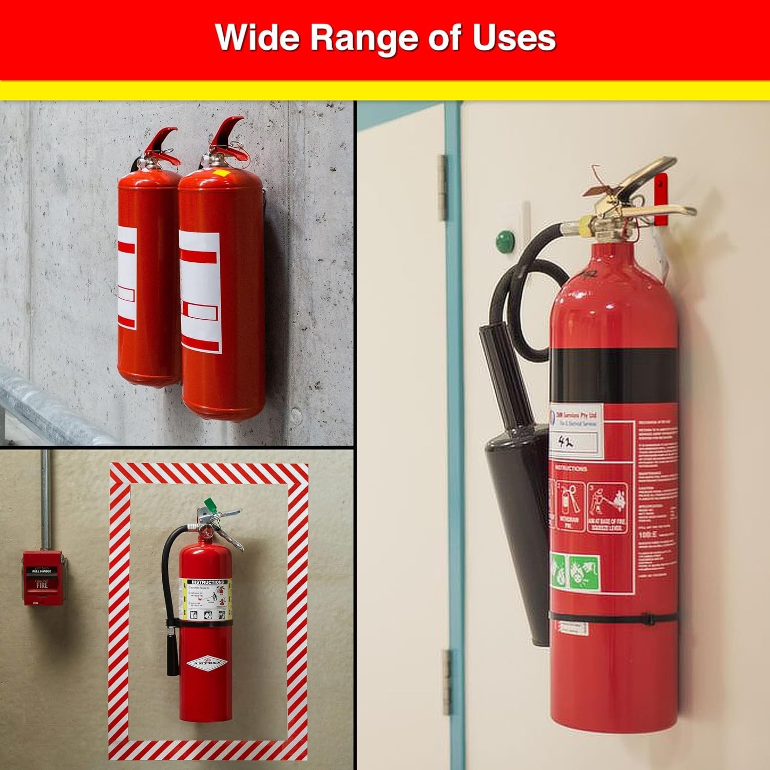 Universal Fire Extinguisher Bracket Mount L Hook Wall Hanger Holder 4 PCS Set