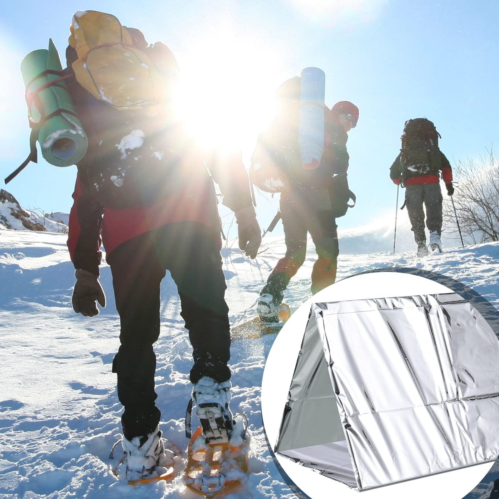 50 Pcs Emergency Thermal Blanket Bulk 83 x 63 Gigantic Foil Space Blanket Sur…