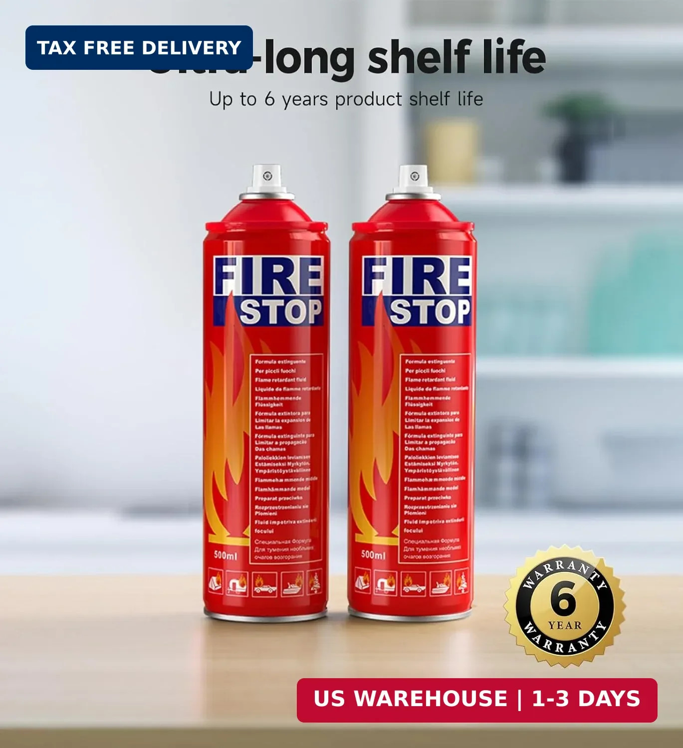 AmzBoom Fire Extinguisher 2-Pack with Mounting Bracket for Home, Kitchen, Car, G