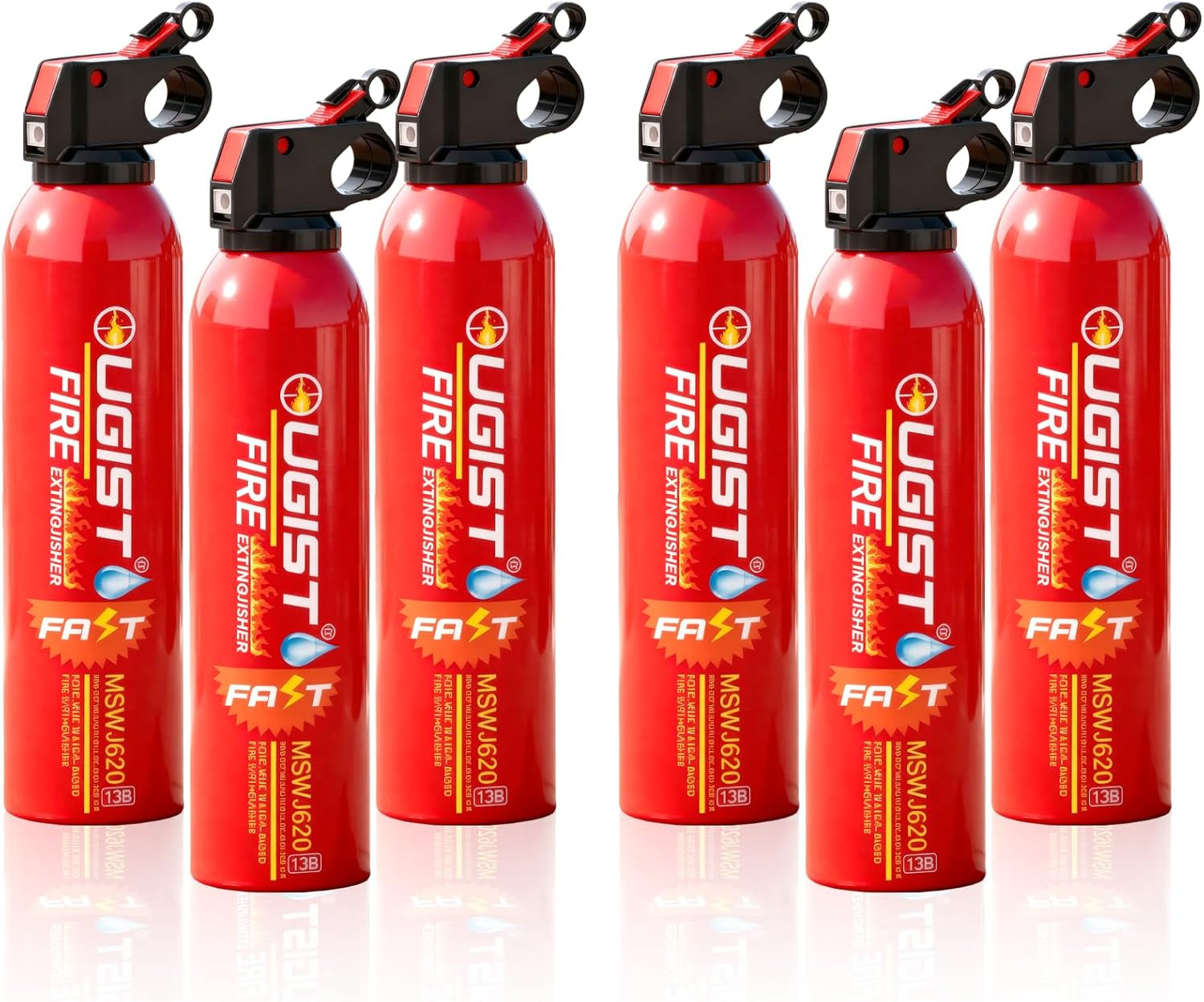 Small Portable Fire Extinguisher for Home and Kitchen, 21Oz Each, 6-Pack, Water-