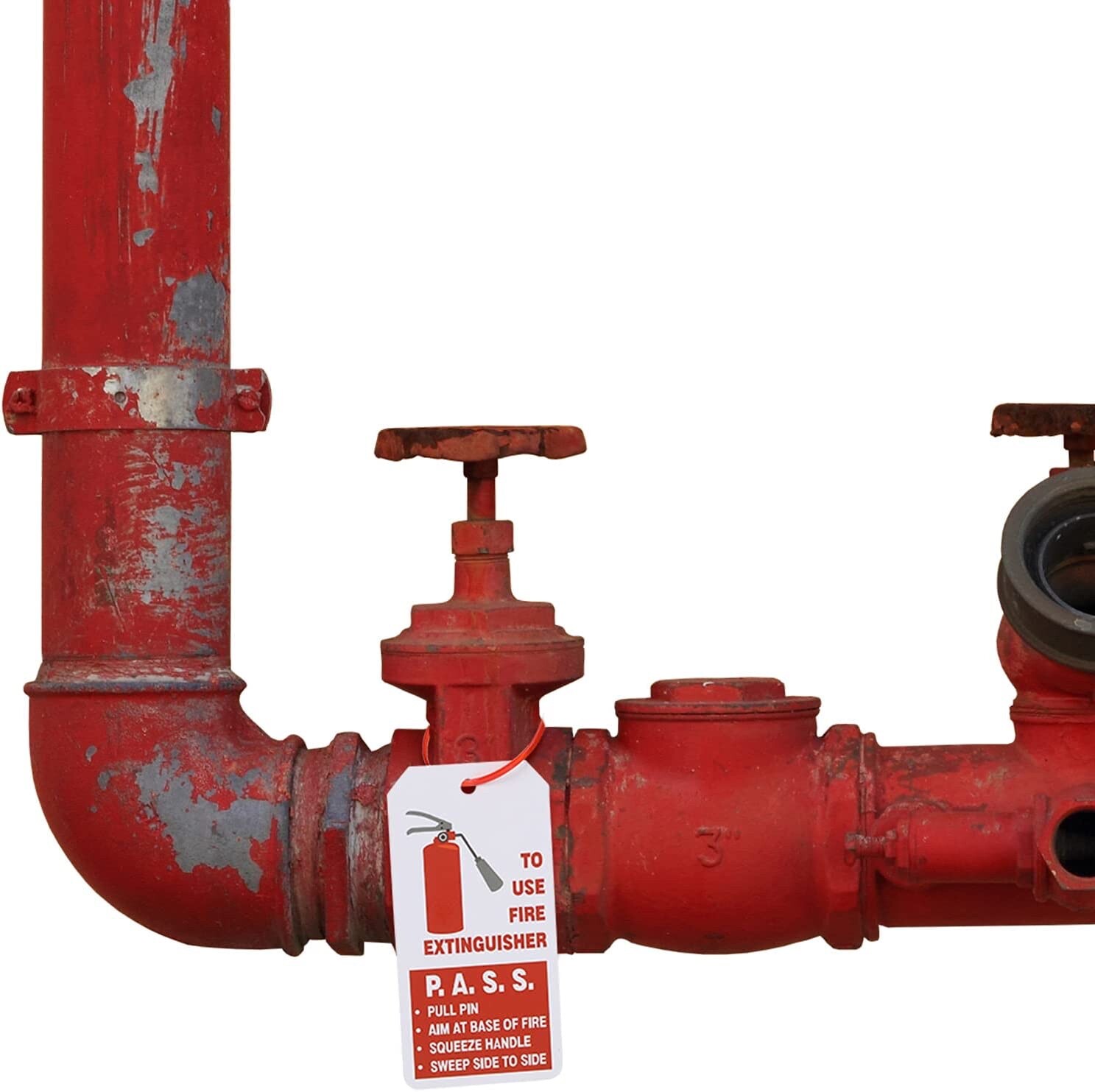 🔥🧯10-4″x 2″ Fire Extinguisher Inspection Tags H.D.-Double Sided W/ZIP-TIES