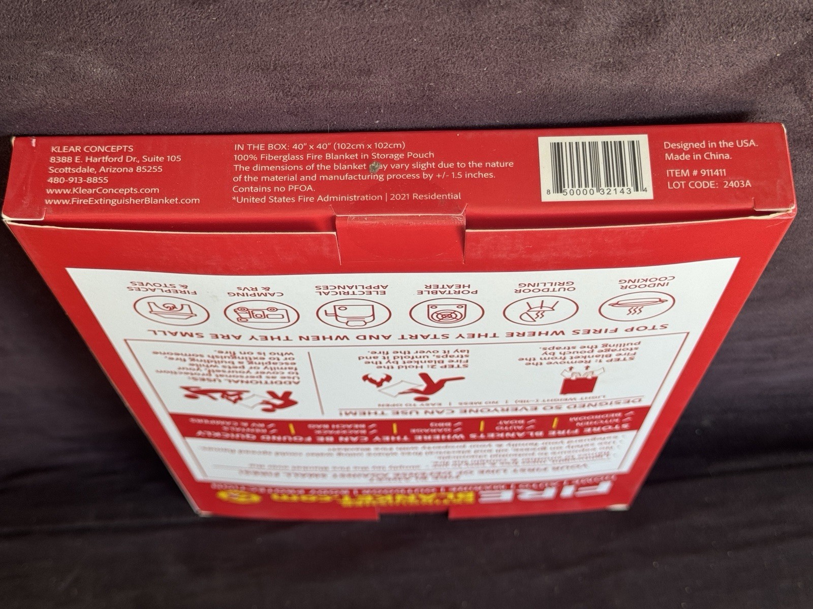 2-pack Klear Concepts 40″ X 40″ Fire Extinguisher Blanket Fire Suppression