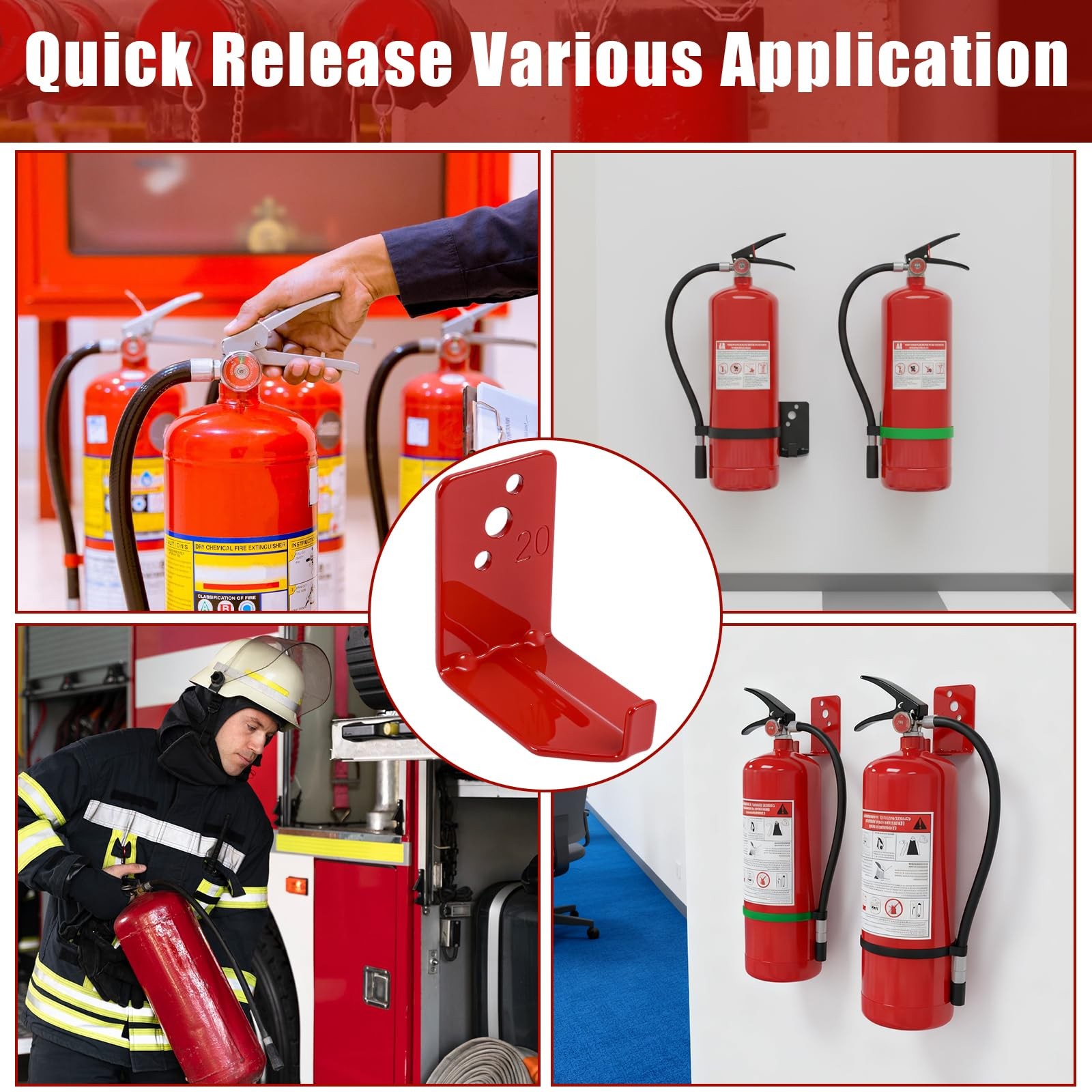 20 PCS Universal Fire Extinguisher Mount Bracket Wall Hook Fits 540 Lb
