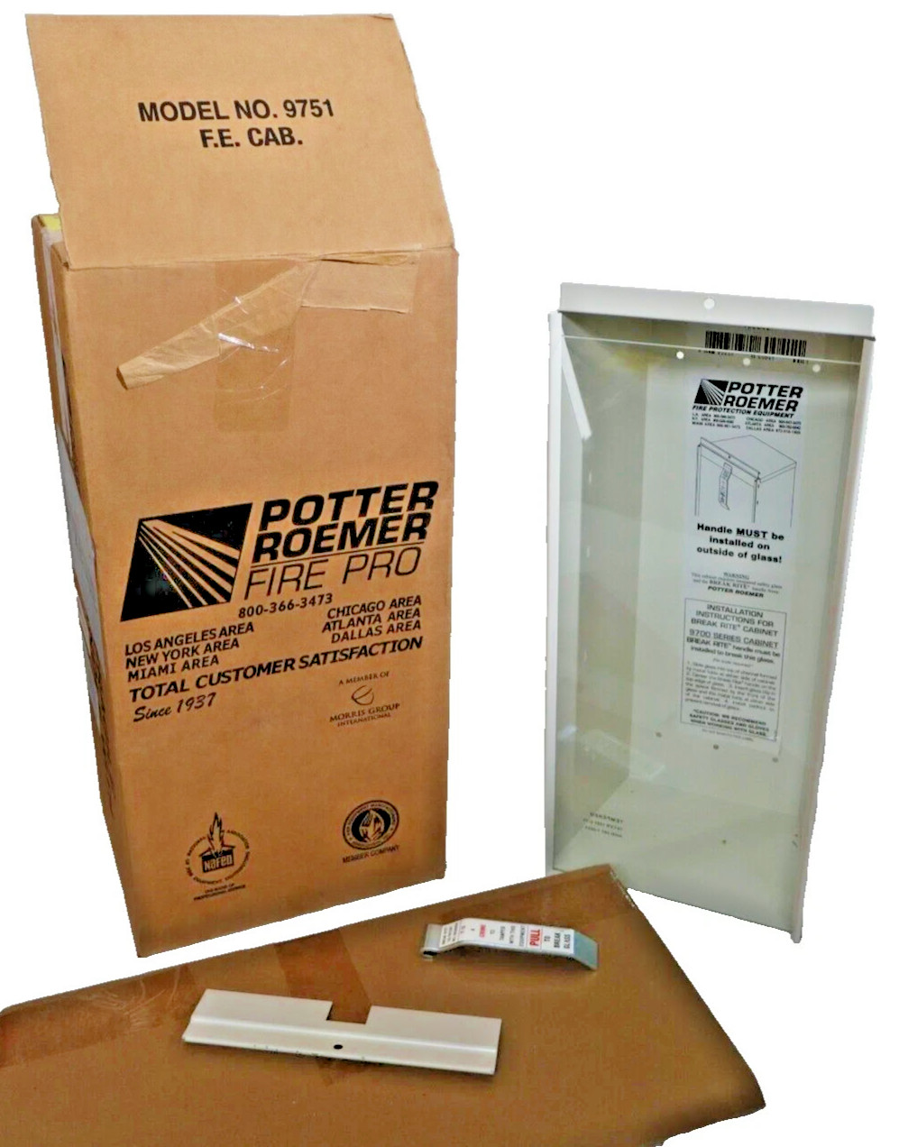 NIB POTTER ROEMER 9751 , 9751-IC-KIDDE Fire Pro Fire Extinguisher Cabinet