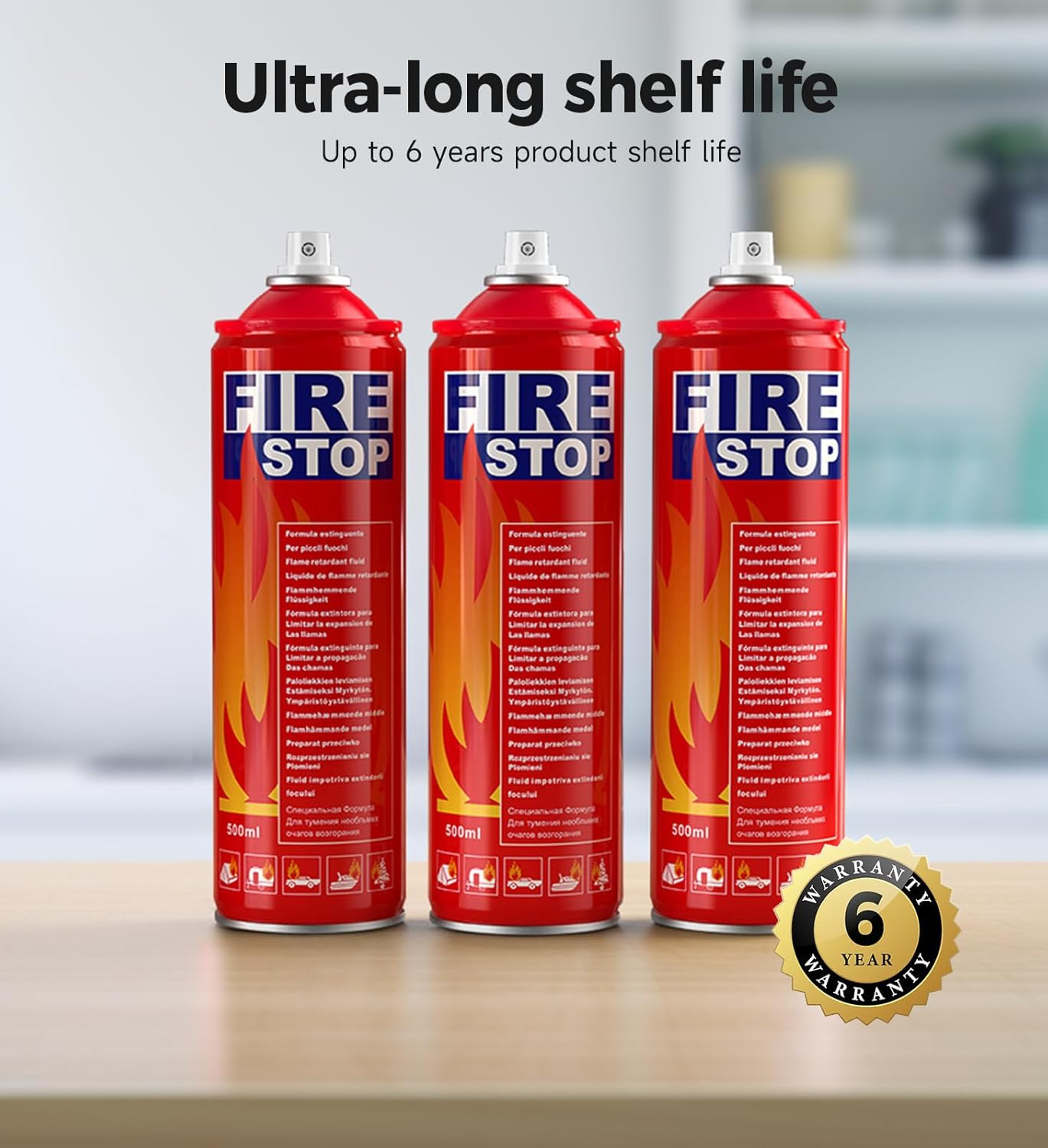3-Pack Fire Extinguisher for Home, Kitchen, Car, Camping & Electronics – ABC/K C