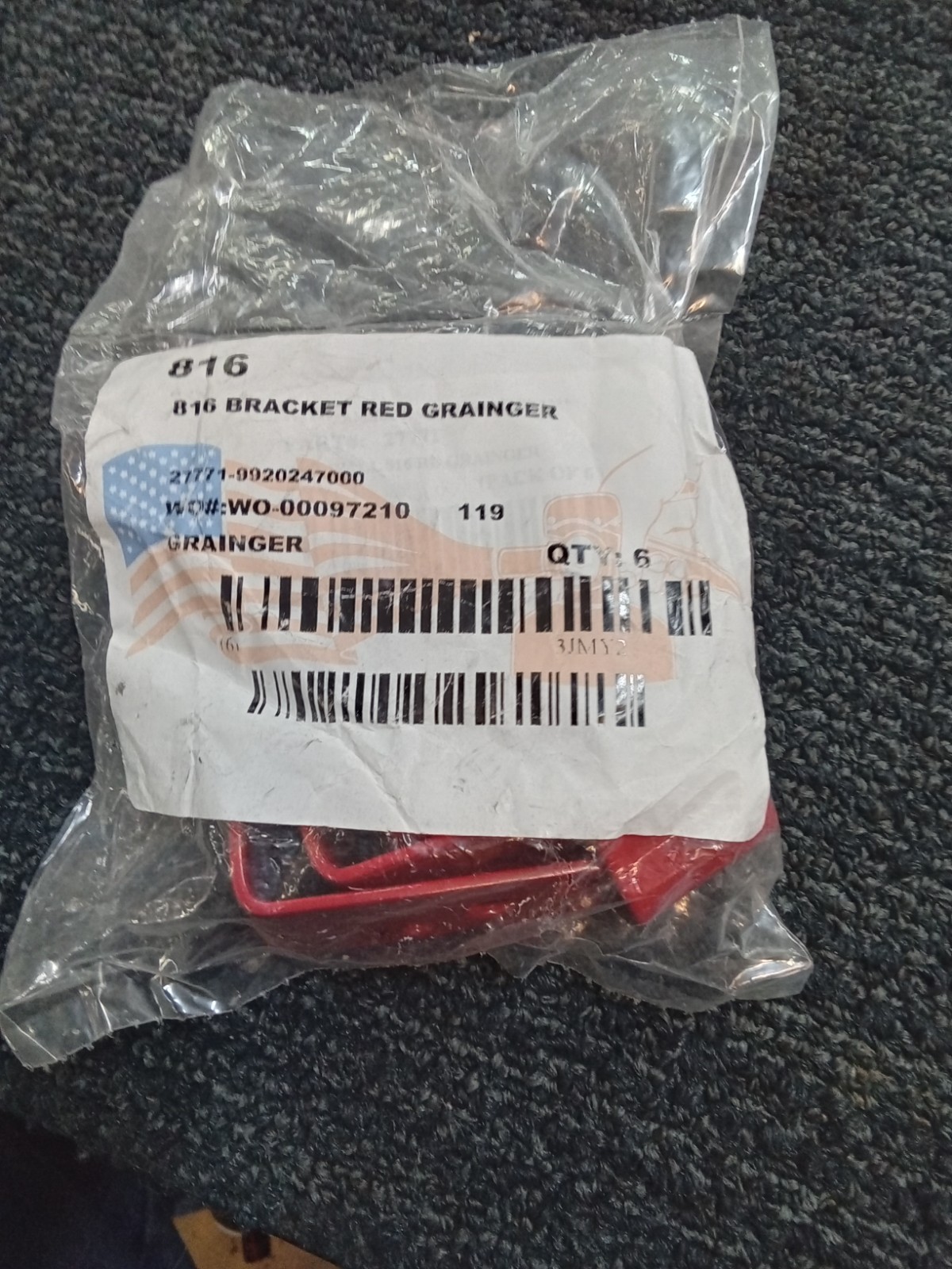 Lot of 6 Amerex Fire Extinguisher Bracket for 20.9 lb Tank Wt Model 27771 3JMY2