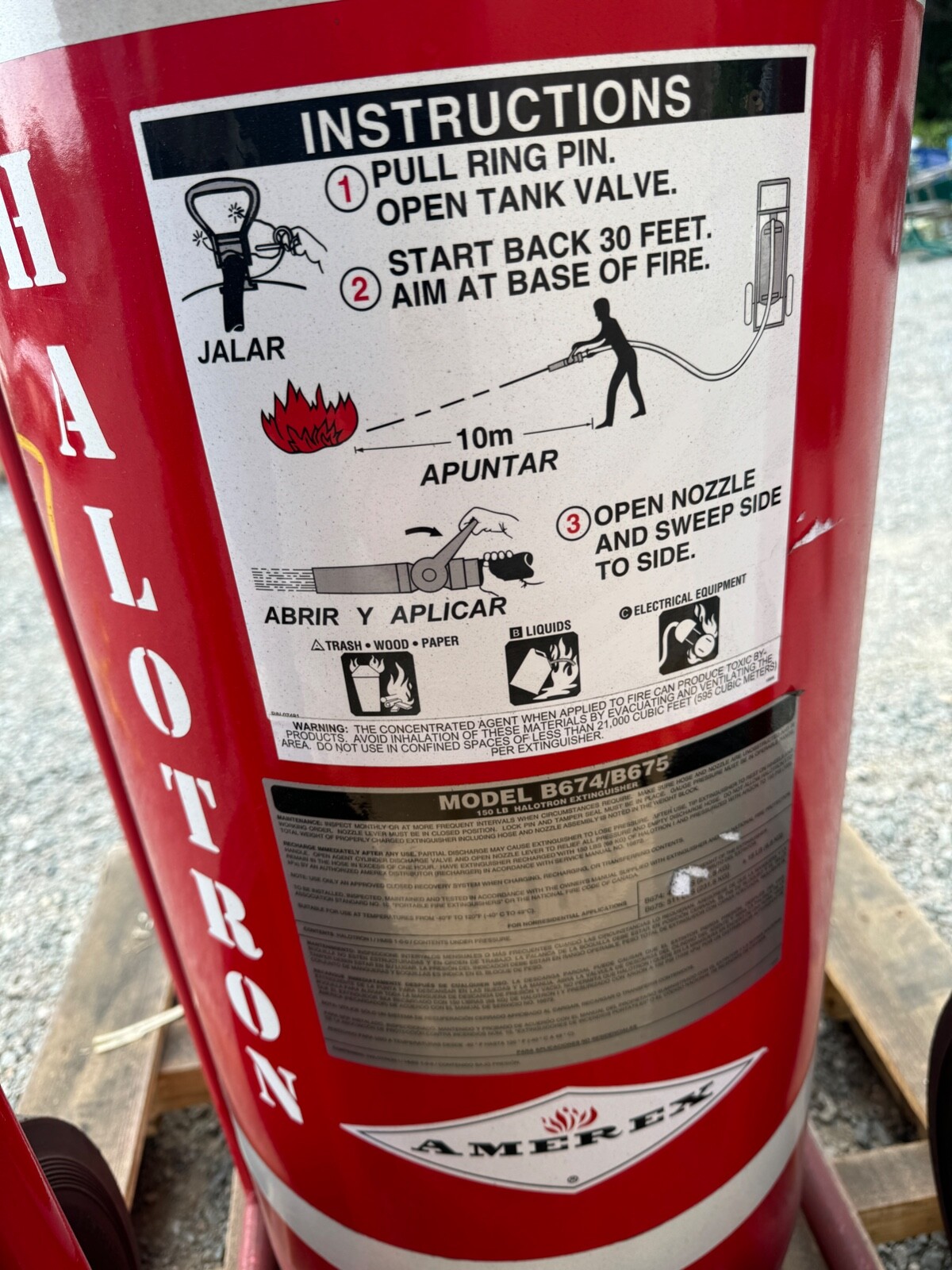 Amerex B674 – 150 LB Halotron Wheeled Fire Extinguisher