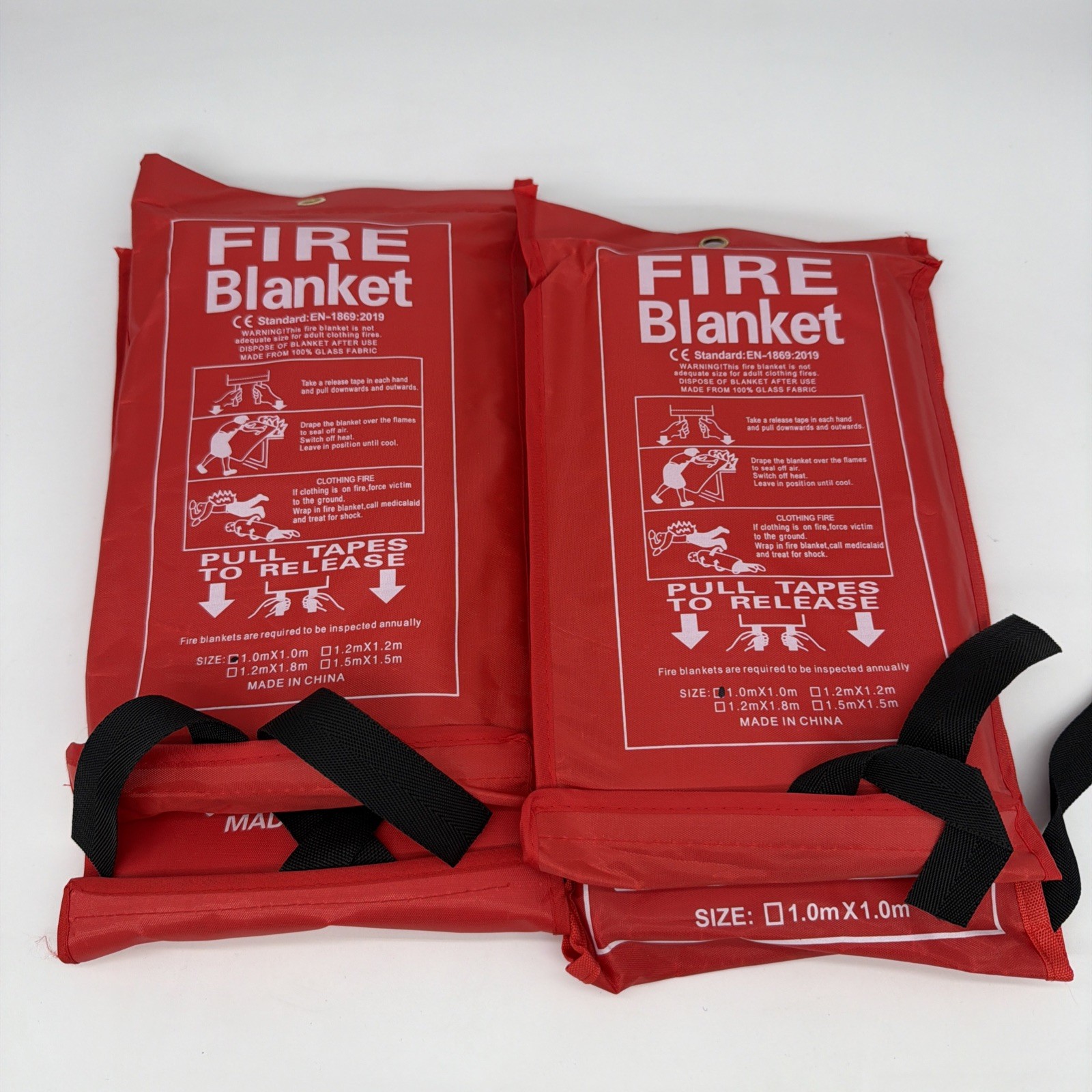 4 Pack Large FIRE BLANKET, Fire Extinguishing Blanket 1×1 Meter