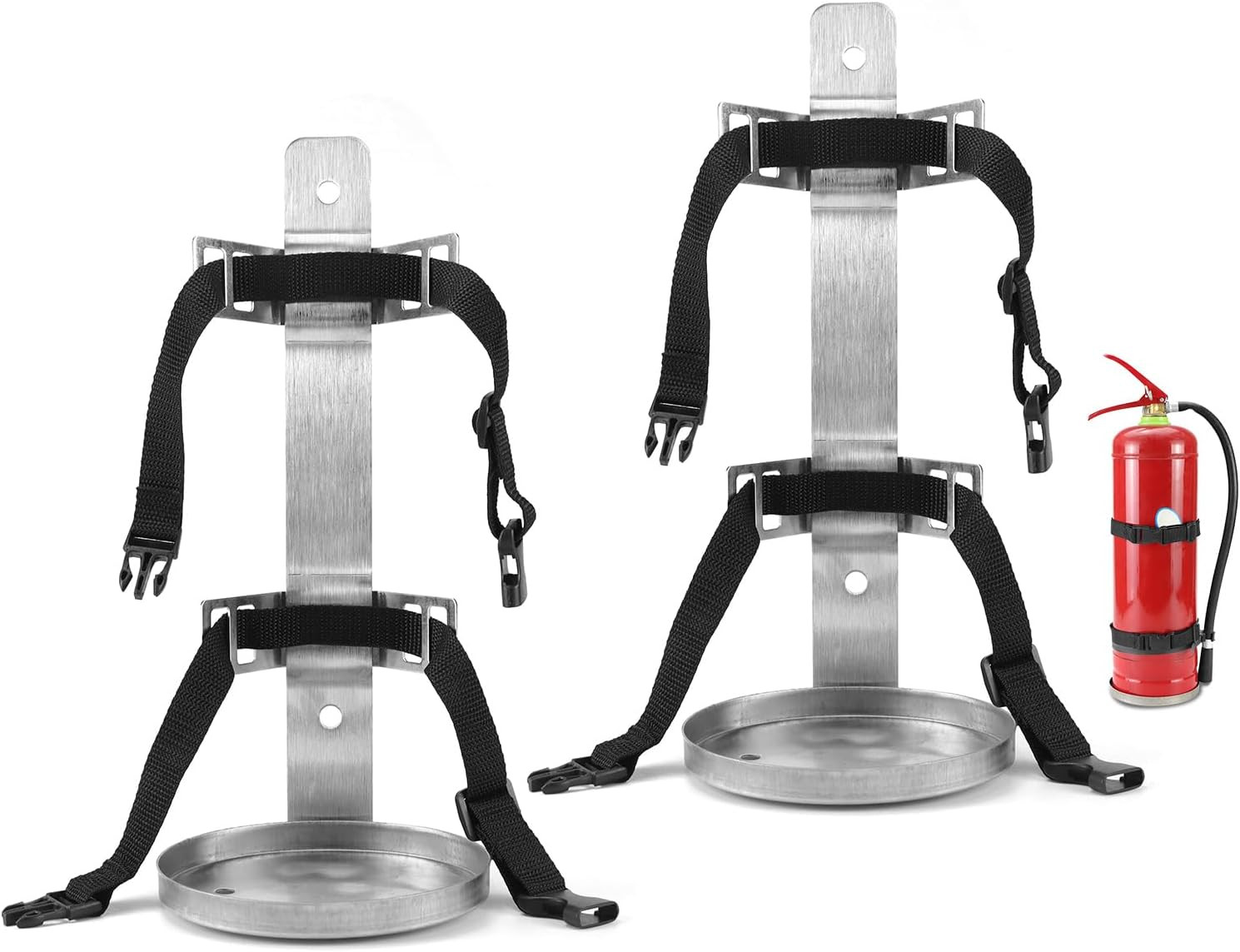 2 Pack Stainless Steel Fire Extinguisher Brackets 5.5’’ Dia Quick Release Mounts