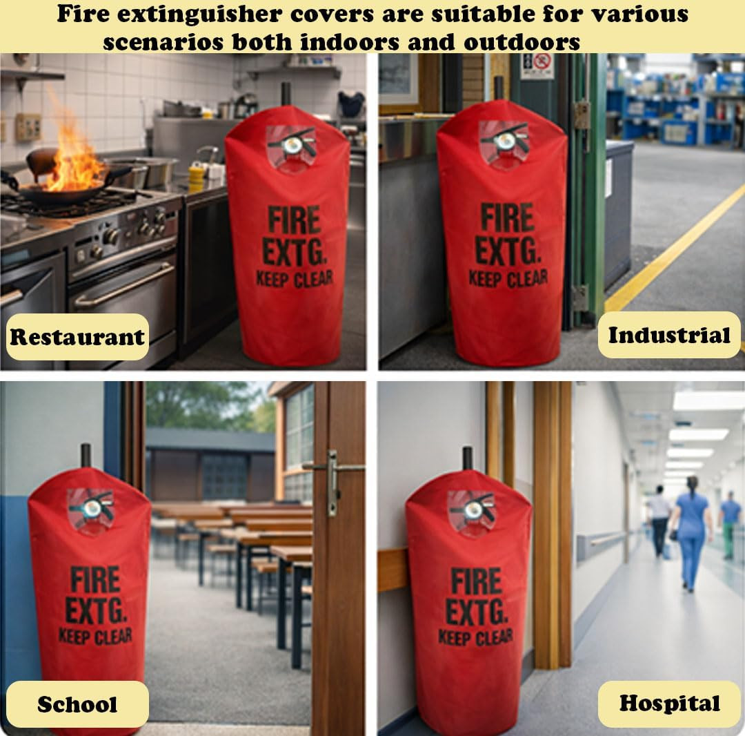 Fire Extinguisher Cover 6-Pack, Fits 13-20 Lb Units, Heavy-Duty Thick Protective