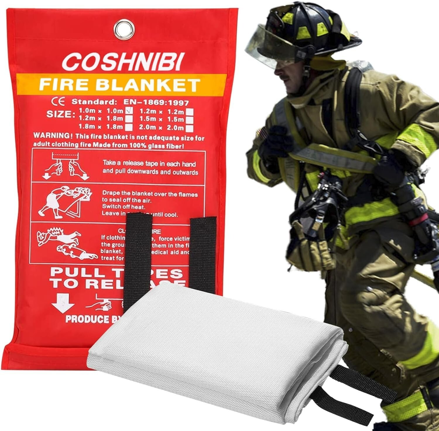 High Heat Resistant Emergency Fire Blanket for Home & Kitchen