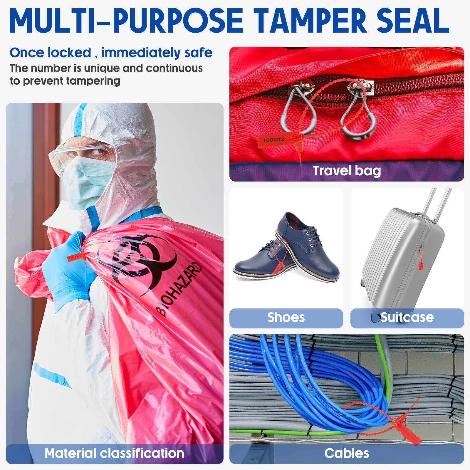 1000 Pcs Plastic Tamper Seals Fire Extinguisher Tags Security Tags Seals Safe…
