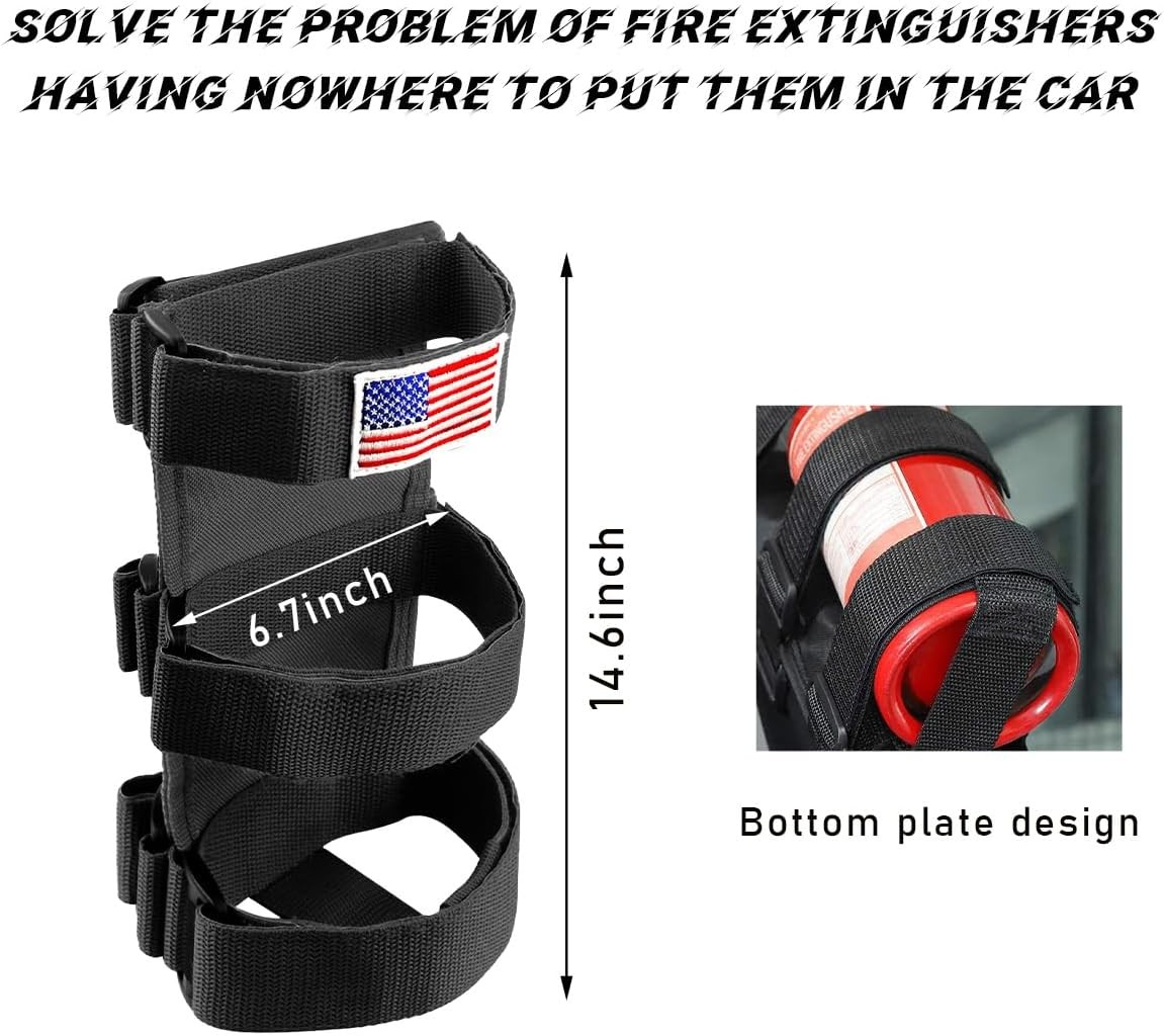 Gasedin Fire Extinguisher Holder, Adjustable Roll Bar Black, 1 PCS