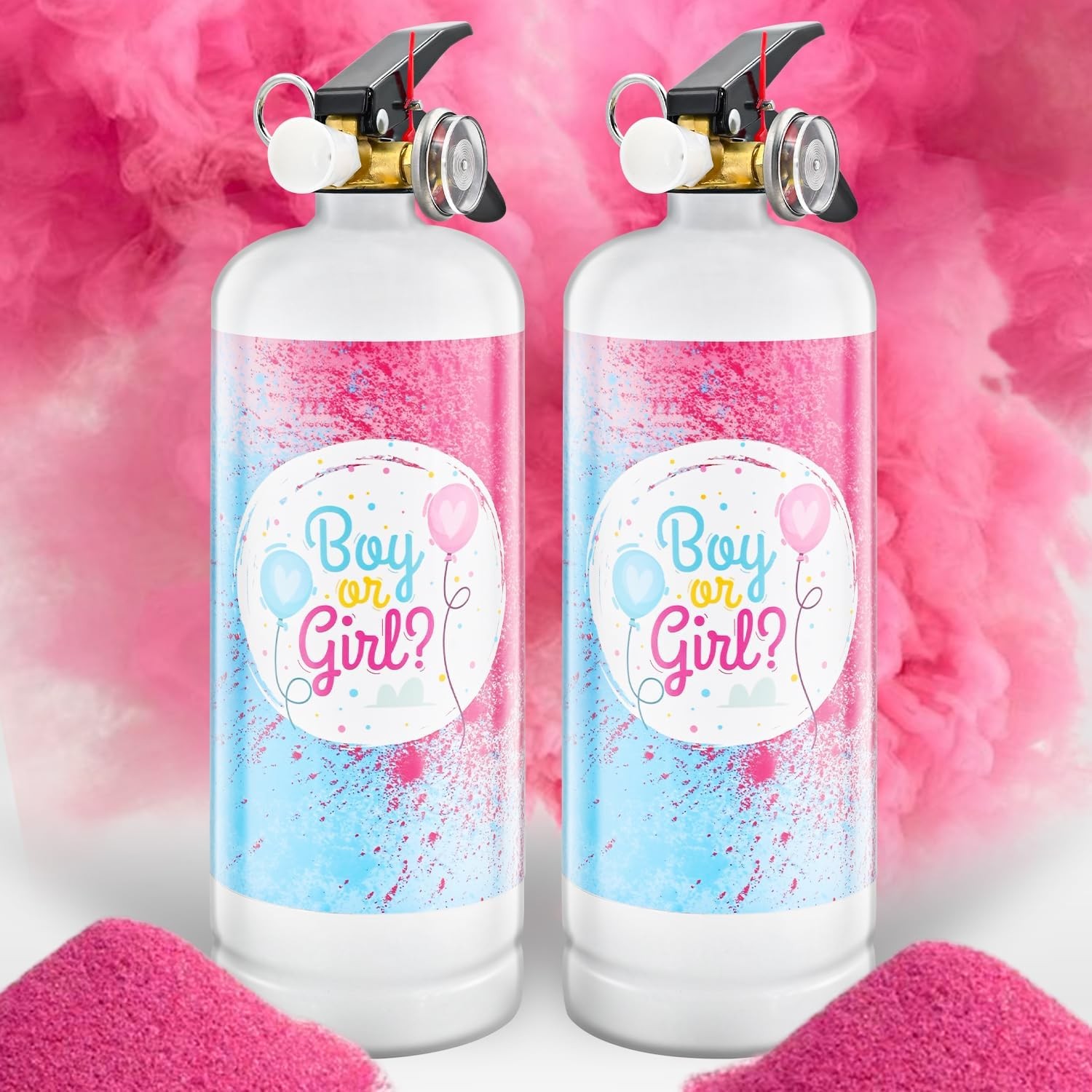 Gender Reveal Fire Extinguisher 2 Pack Giant Boy or Girl Gender Reveal Exting…