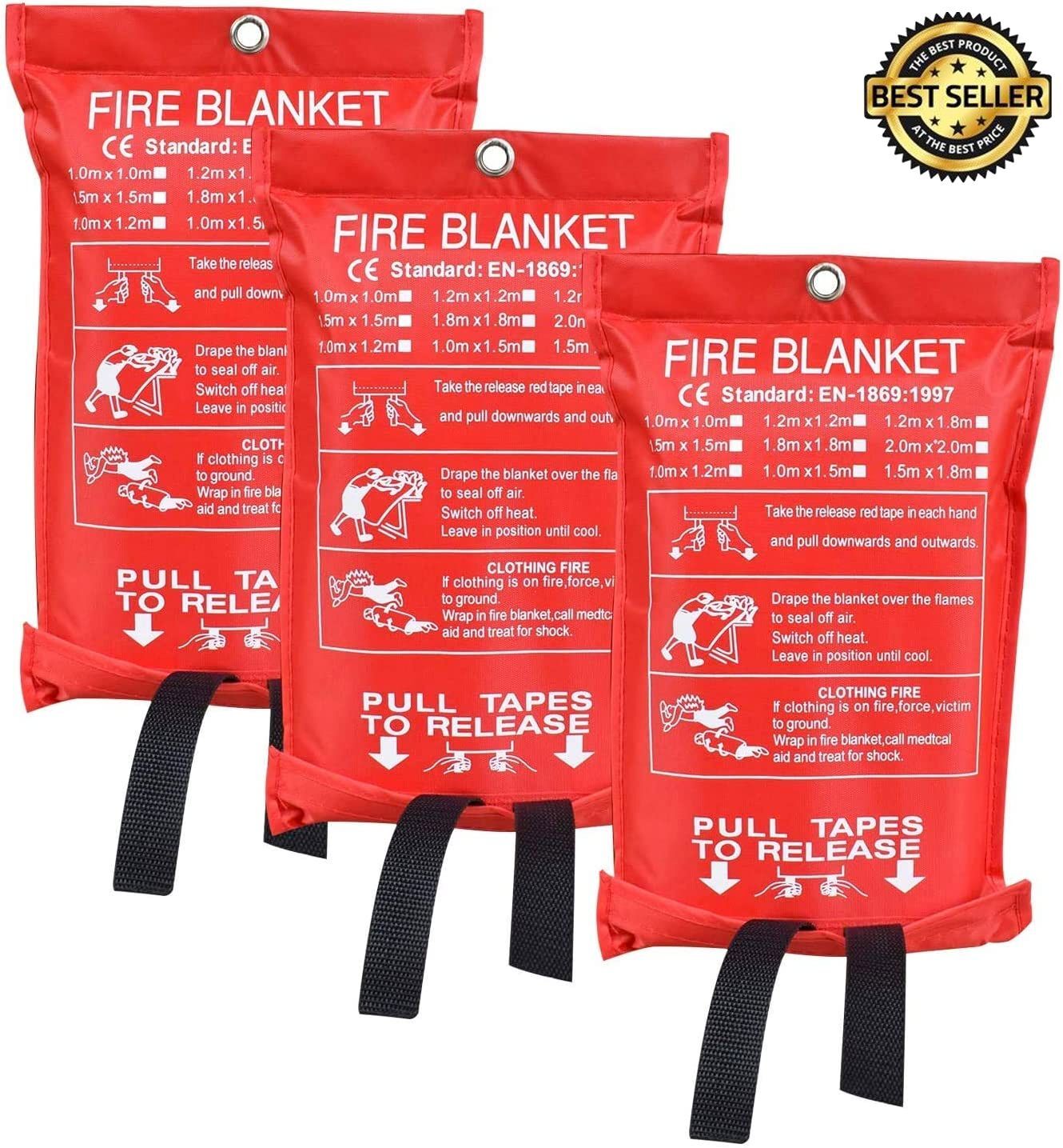 Fire Blanket Emergency Fire Suppression Blanket For Home And Kitchen Prepared X3