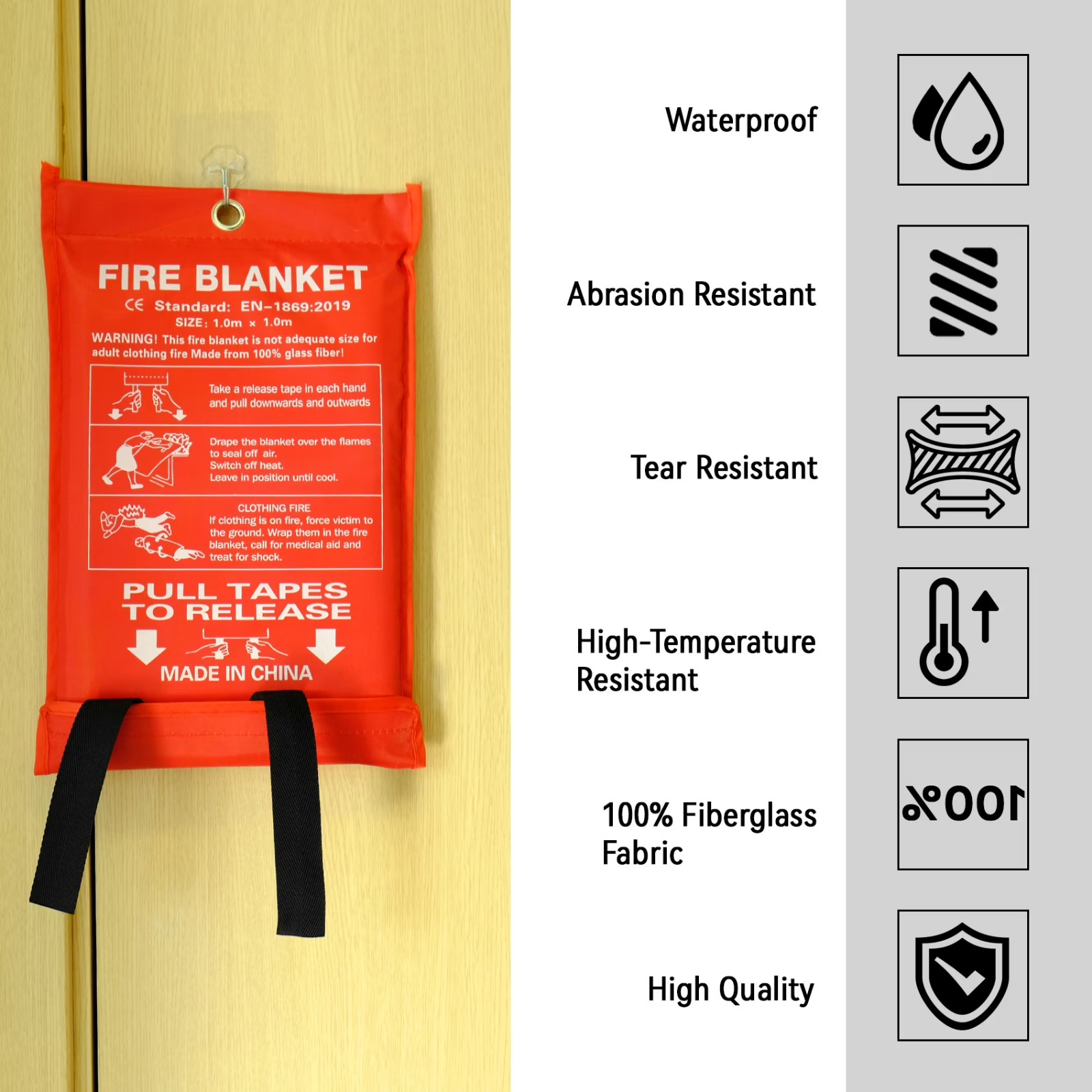 2 Pack – Fire Blankets Emergency for Home and Kitchen 40″ x 40″- Fast Shipping