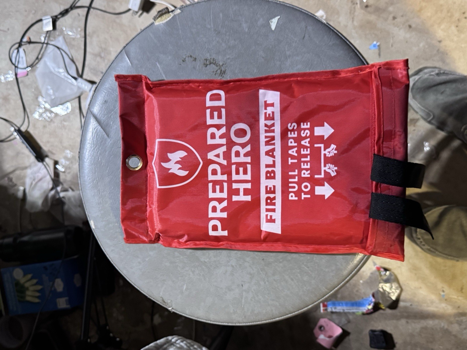 Prepared Hero Fire Blanket 39″×39″ — Fiberglass Home Emergency Safety Blanket