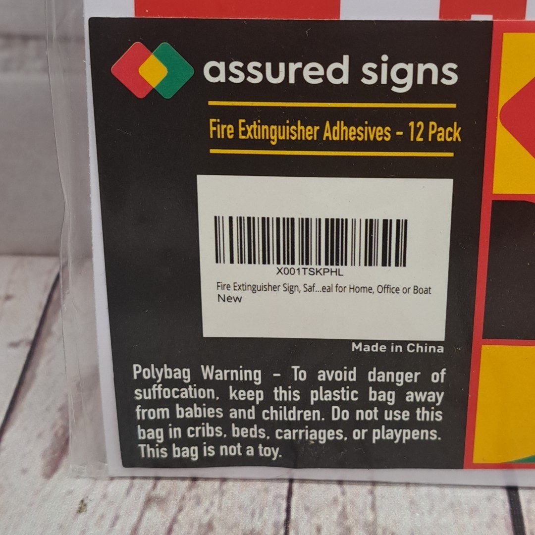Pack Of 12 Fire Extinguisher Vinyl Sticker Sign 4″X 12″